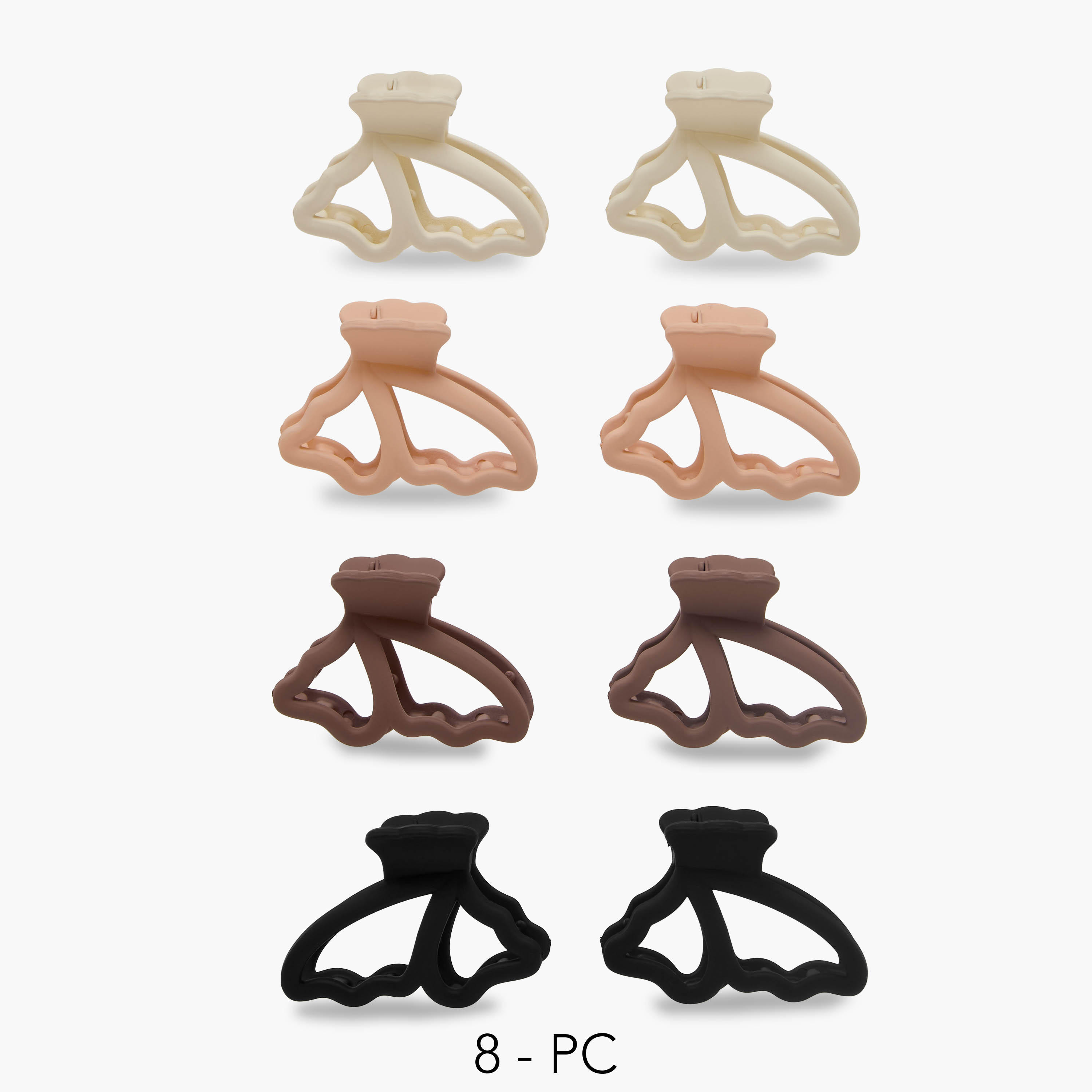 Pack of 8 Butterfly Hair Clamp with Matte Finish-women-hairaccessories-clamps-image-1