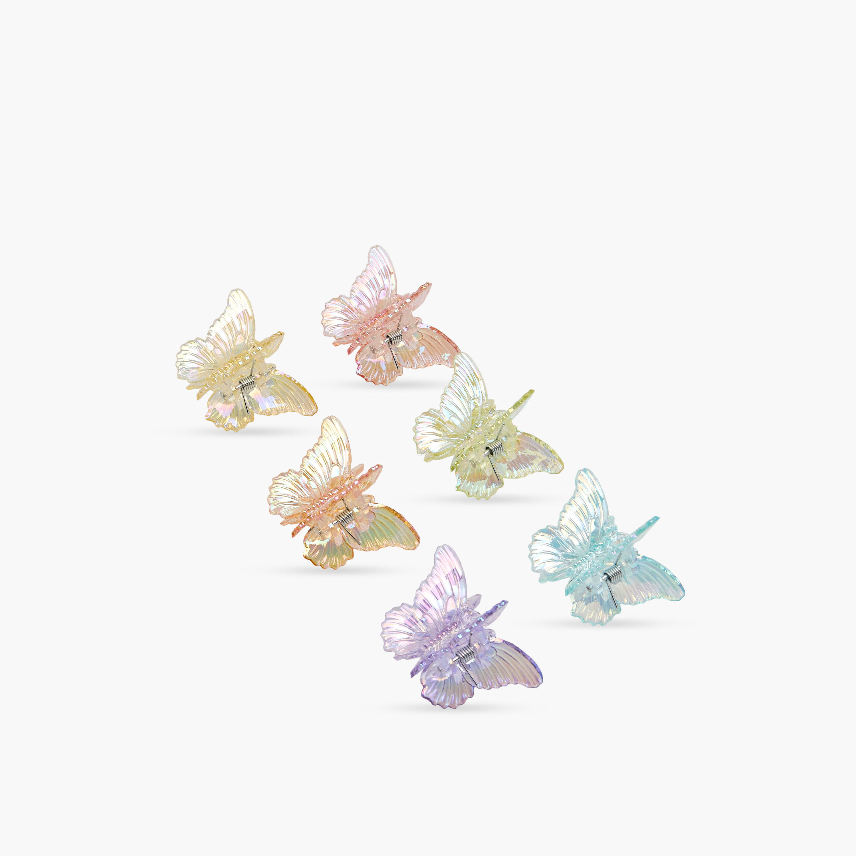 Pack of 6 Butterfly Hair Clamp with Iridescent Finish-women-hairaccessories-clamps-image-6