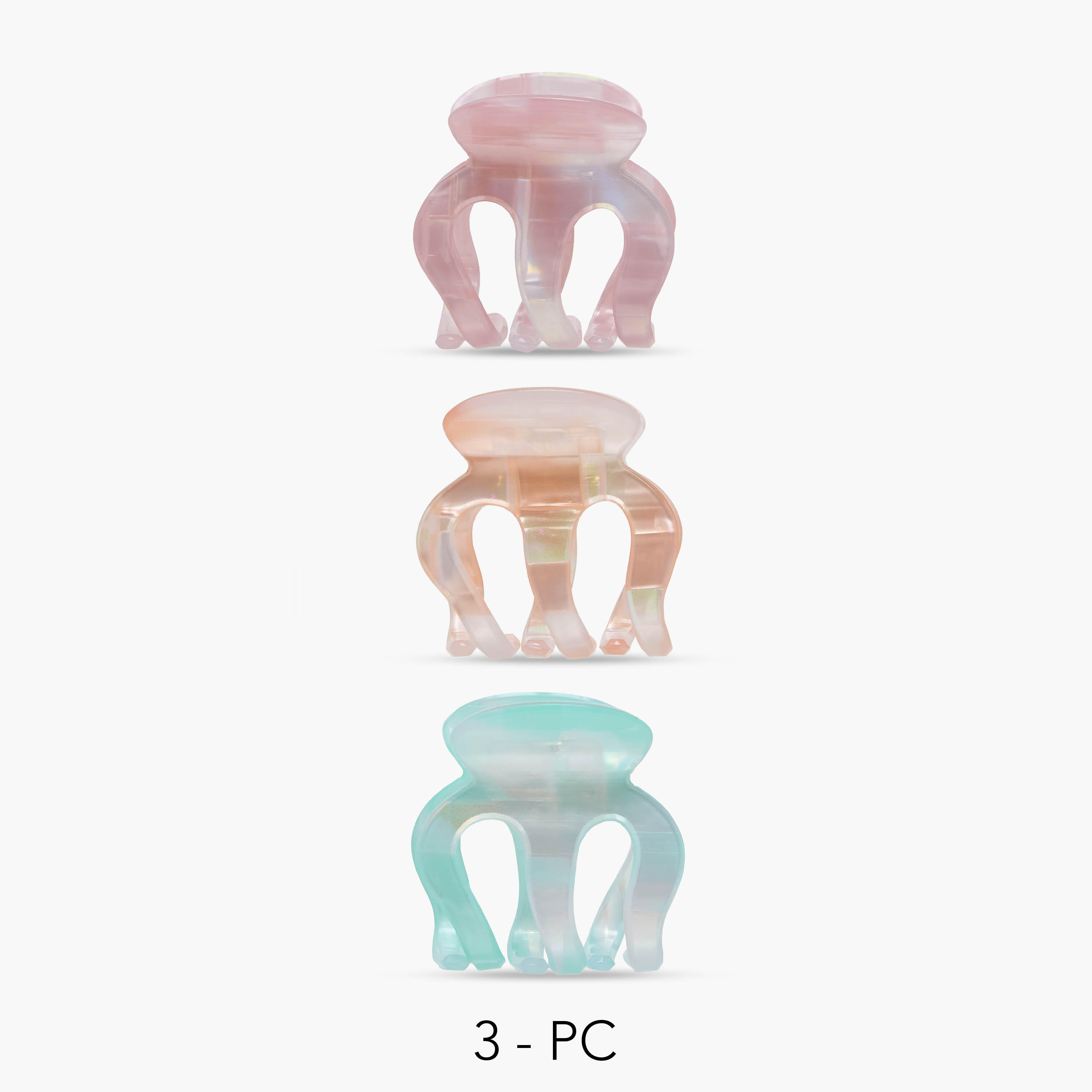 طقم من 3 - مشابك شعر بتصميم أخطبوط لامع-women-hairaccessories-clamps-image-1