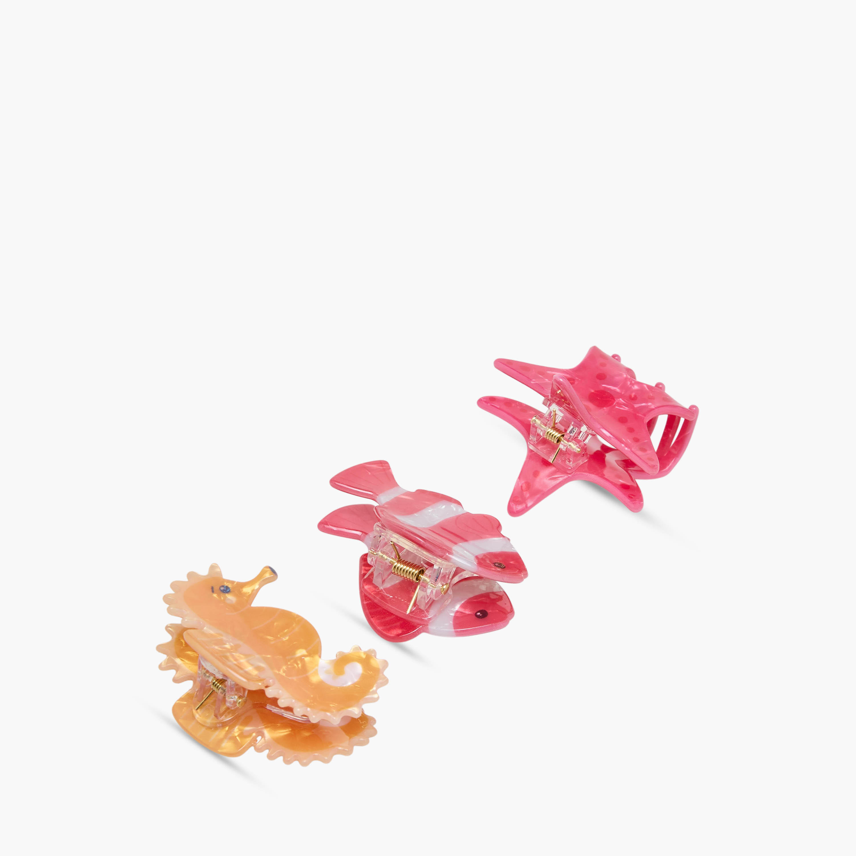 Pack of 3 Marine Shape Hair Clamps with Print-women-hairaccessories-clamps-image-6