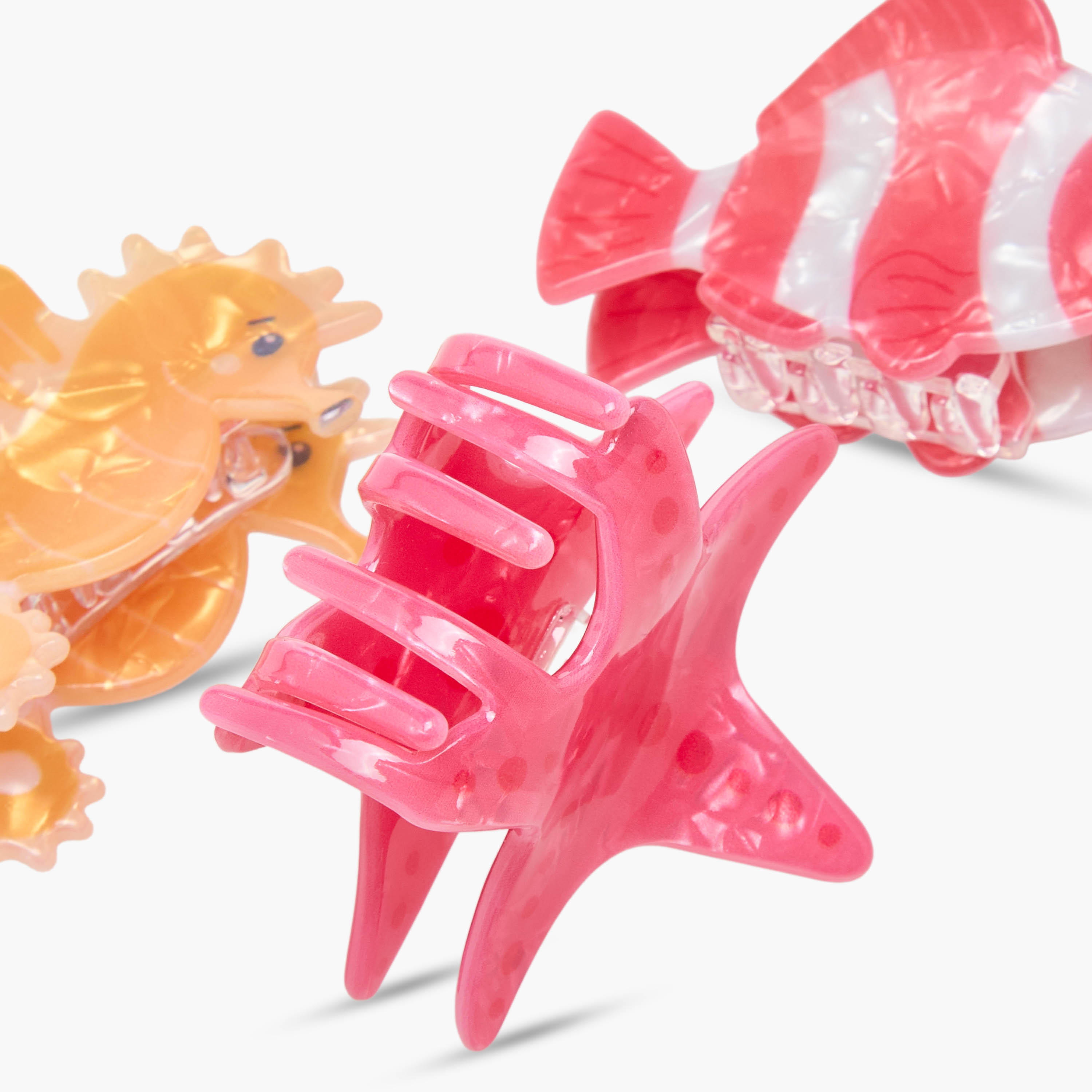 Pack of 3 Marine Shape Hair Clamps with Print-women-hairaccessories-clamps-image-7