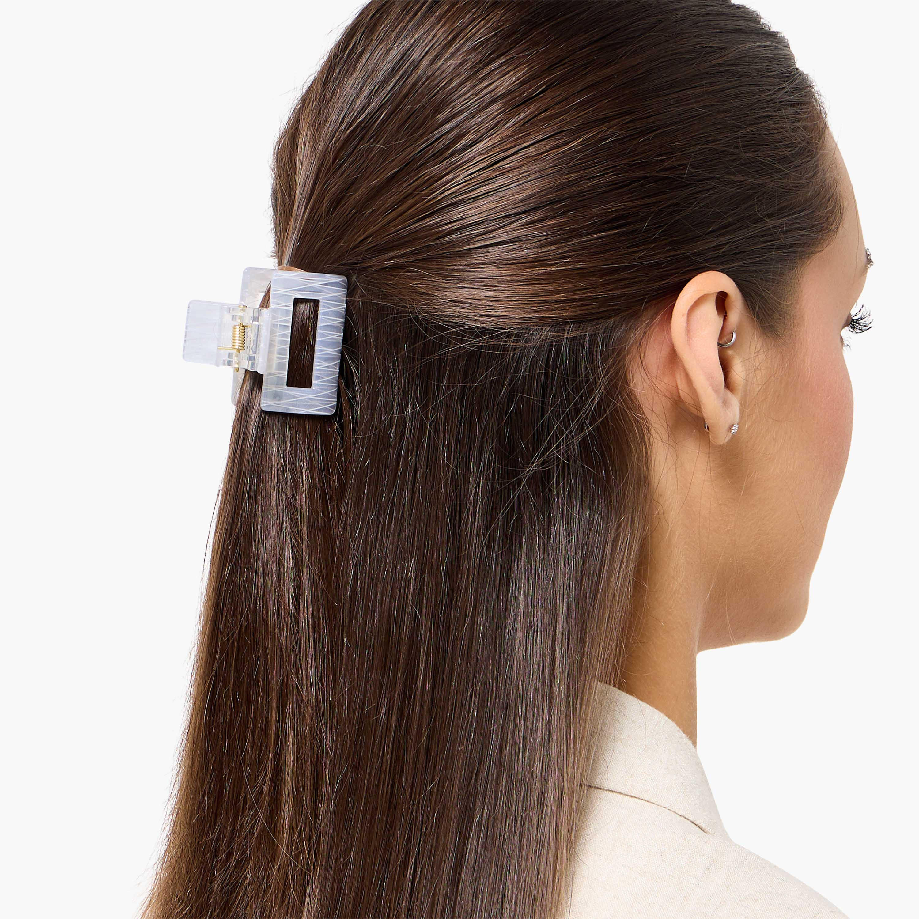 طقم مشابك شعر مستطيلة بتفاصيل جليتر 4 قطع من جلو-women-hairaccessories-clamps-image-3
