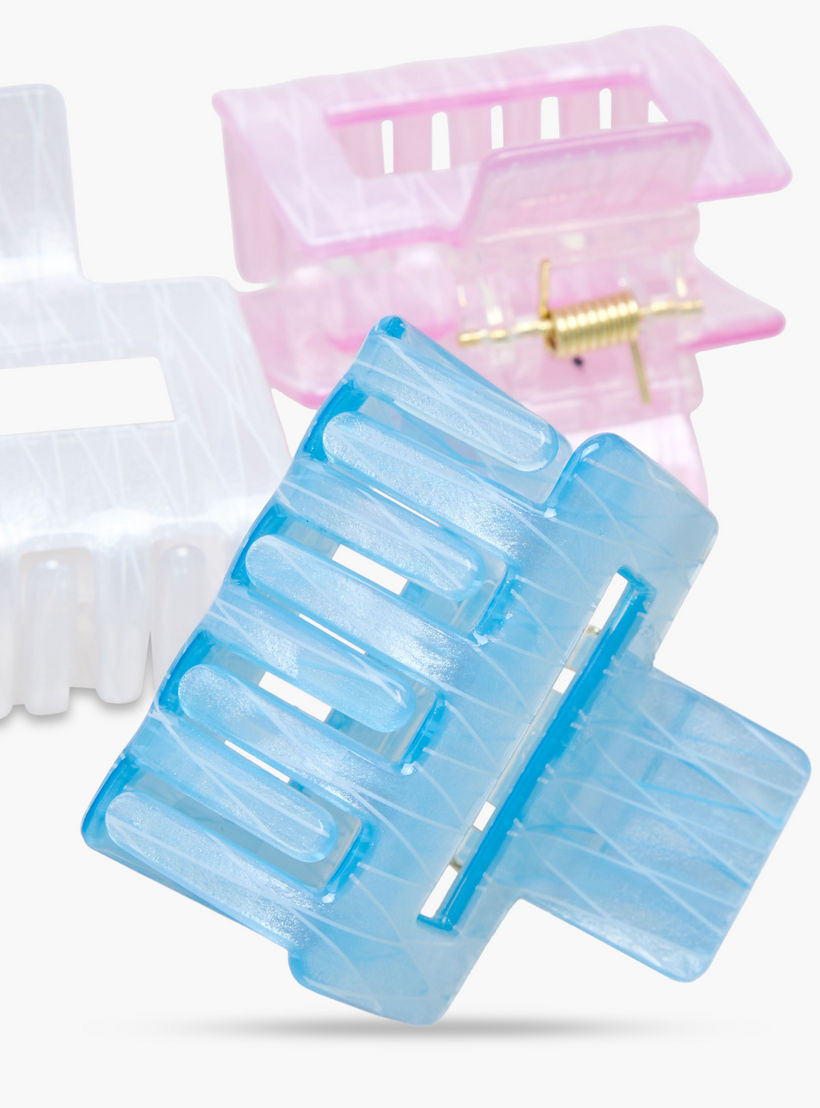 طقم مشابك شعر مستطيلة بتفاصيل جليتر 4 قطع من جلو-women-hairaccessories-clamps-image-8