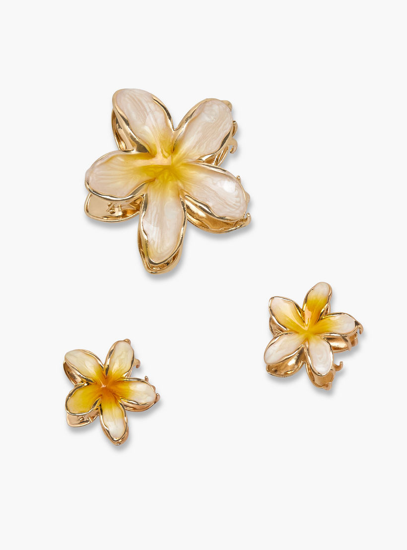 طقم مشابك شعر زهور 3 قطع بطلاء المينا-women-hairaccessories-clamps-image-6