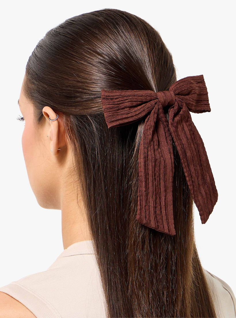 مجموعة مشابك شعر بفيونكة بارزة الملمس 3 قطع من جلو-women-hairaccessories-clips-image-2