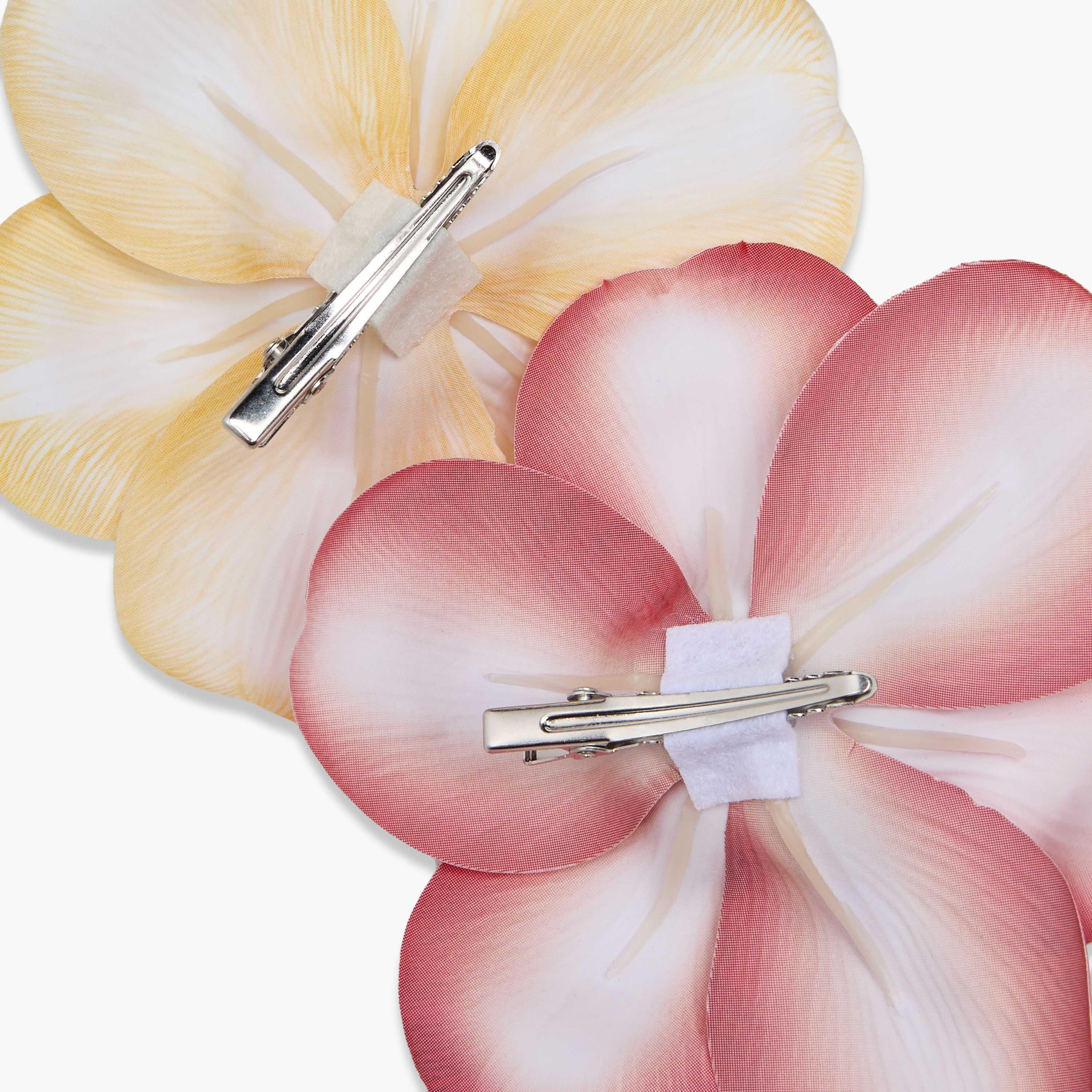Pack of 2 Floral Shape Hair Clips with Print-women-hairaccessories-clips-image-6