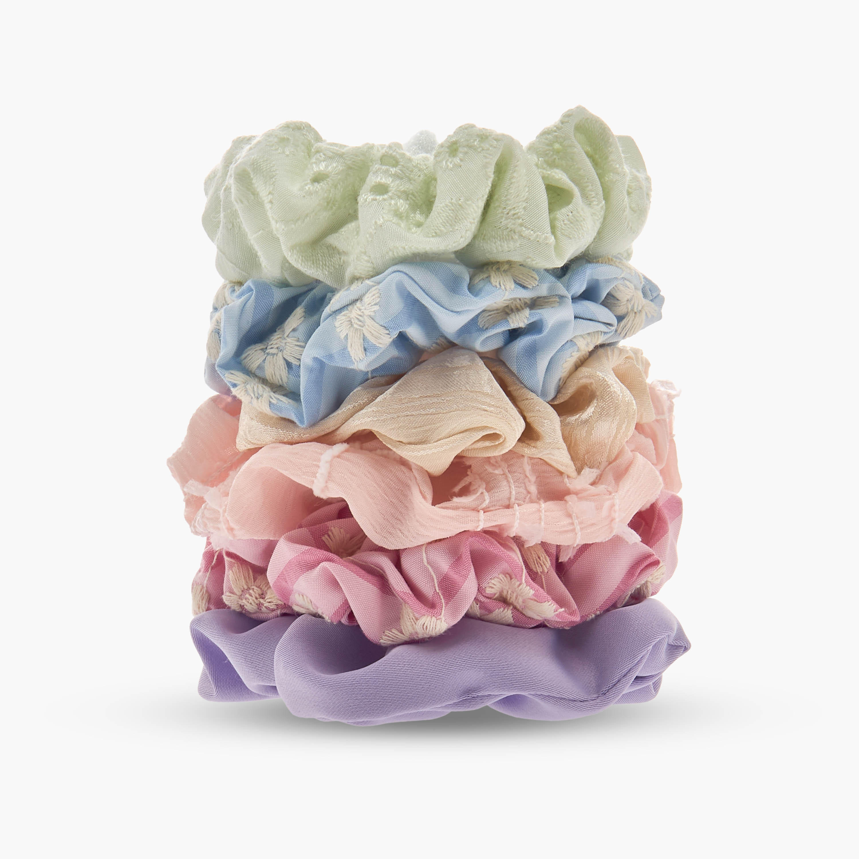 Pack of 6 Hair Scrunchie-women-hairaccessories-scrunchies-image-2