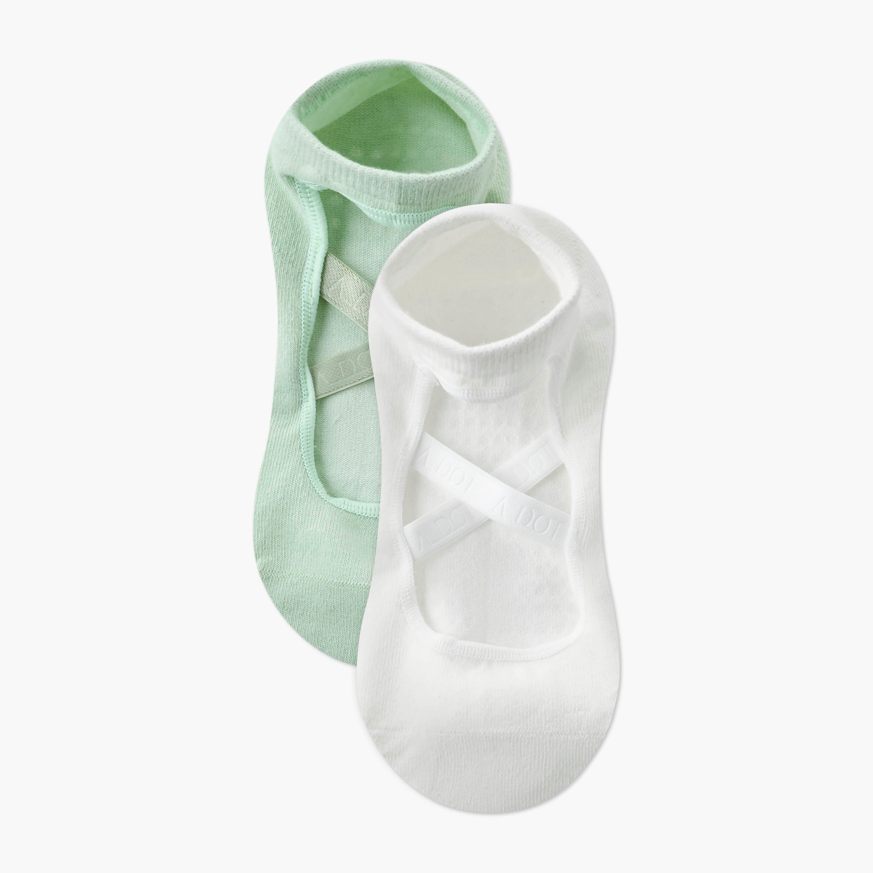 Pack of 2 Yoga Footsie Cotton Socks-women-socksandstockings-image-1