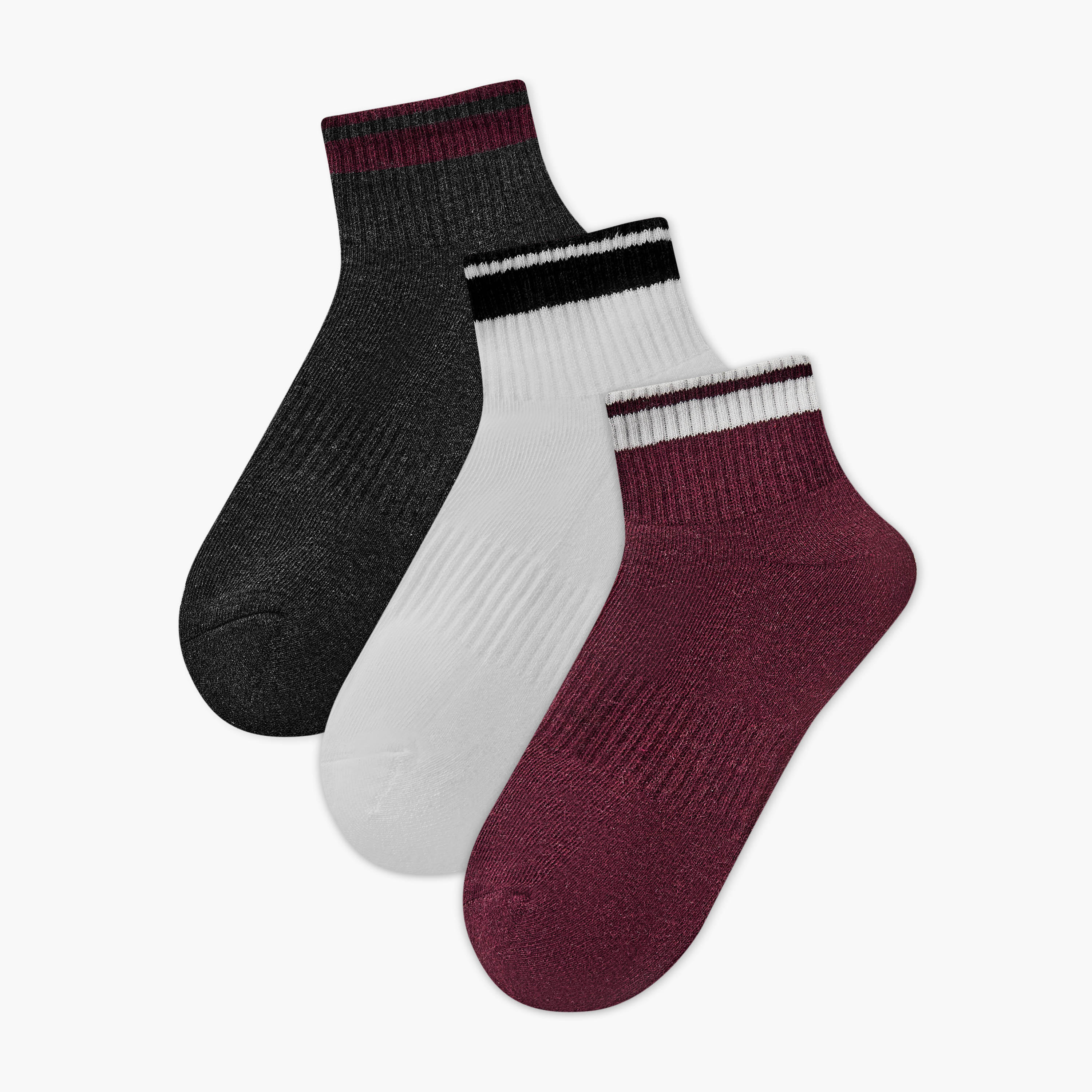 Pack of 3 Ankle Length Cotton Socks-women-socksandstockings-image-1
