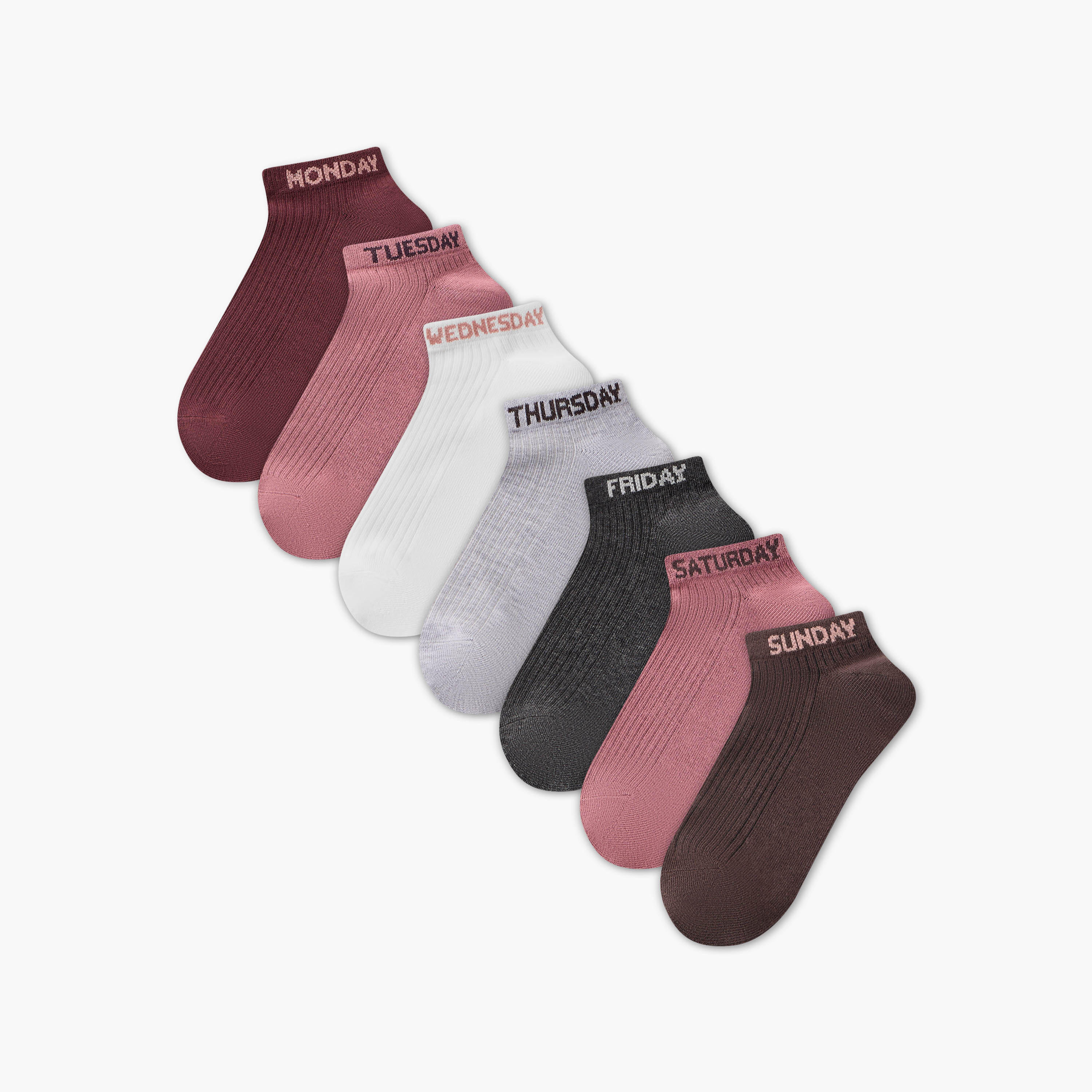 طقم جوارب قطنية قصيرة مريحة 7 قطع-women-socksandstockings-image-1