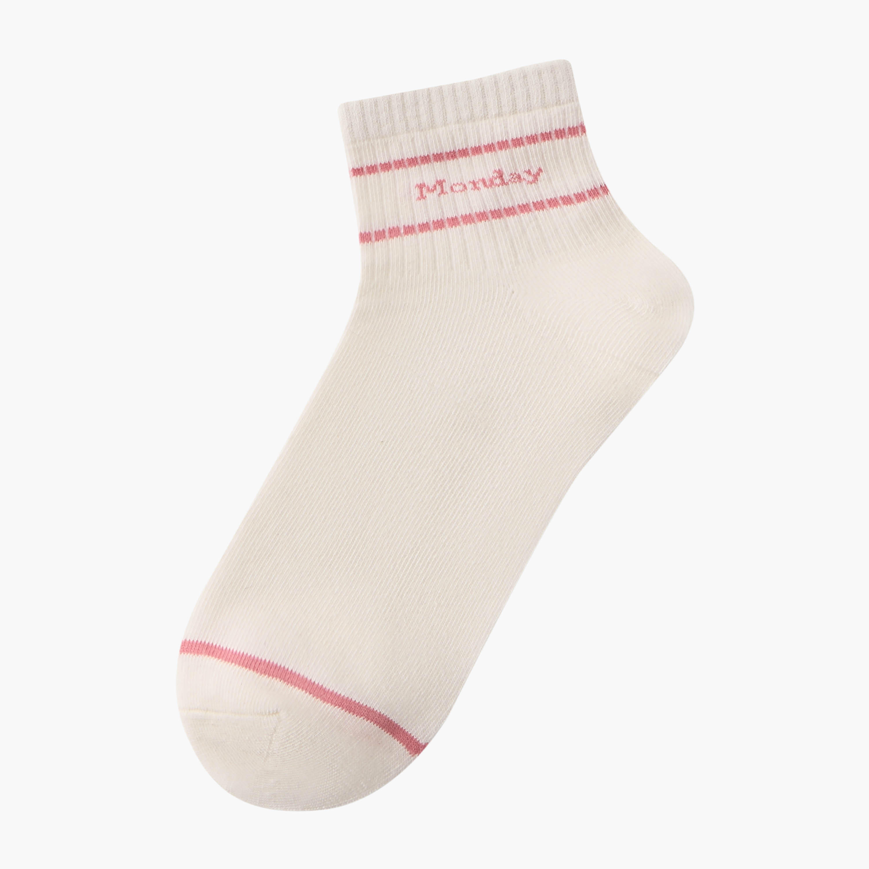 طقم جوارب قطنية مريحة بطول الكاحل 7 قطع-women-socksandstockings-image-2