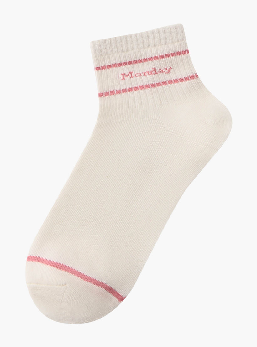 طقم جوارب قطنية مريحة بطول الكاحل 7 قطع-women-socksandstockings-image-2
