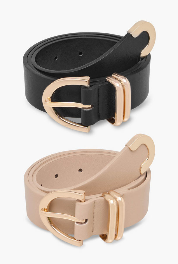 Belt with Curved Buckle - Set of 2-women-image-1
