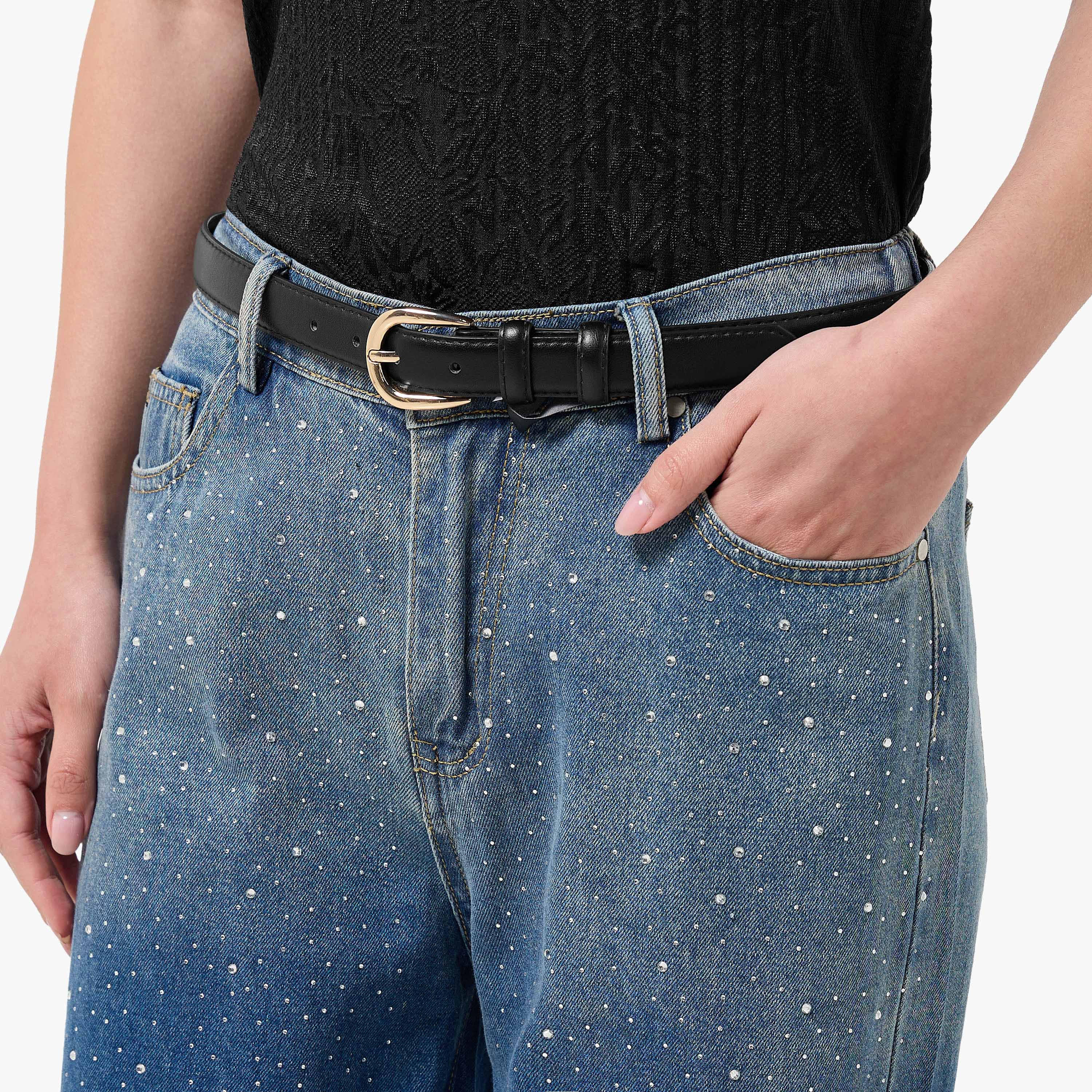 حزام بارز الملمس بإبزيم دبوس-women-clothingaccessories-belts-image-2