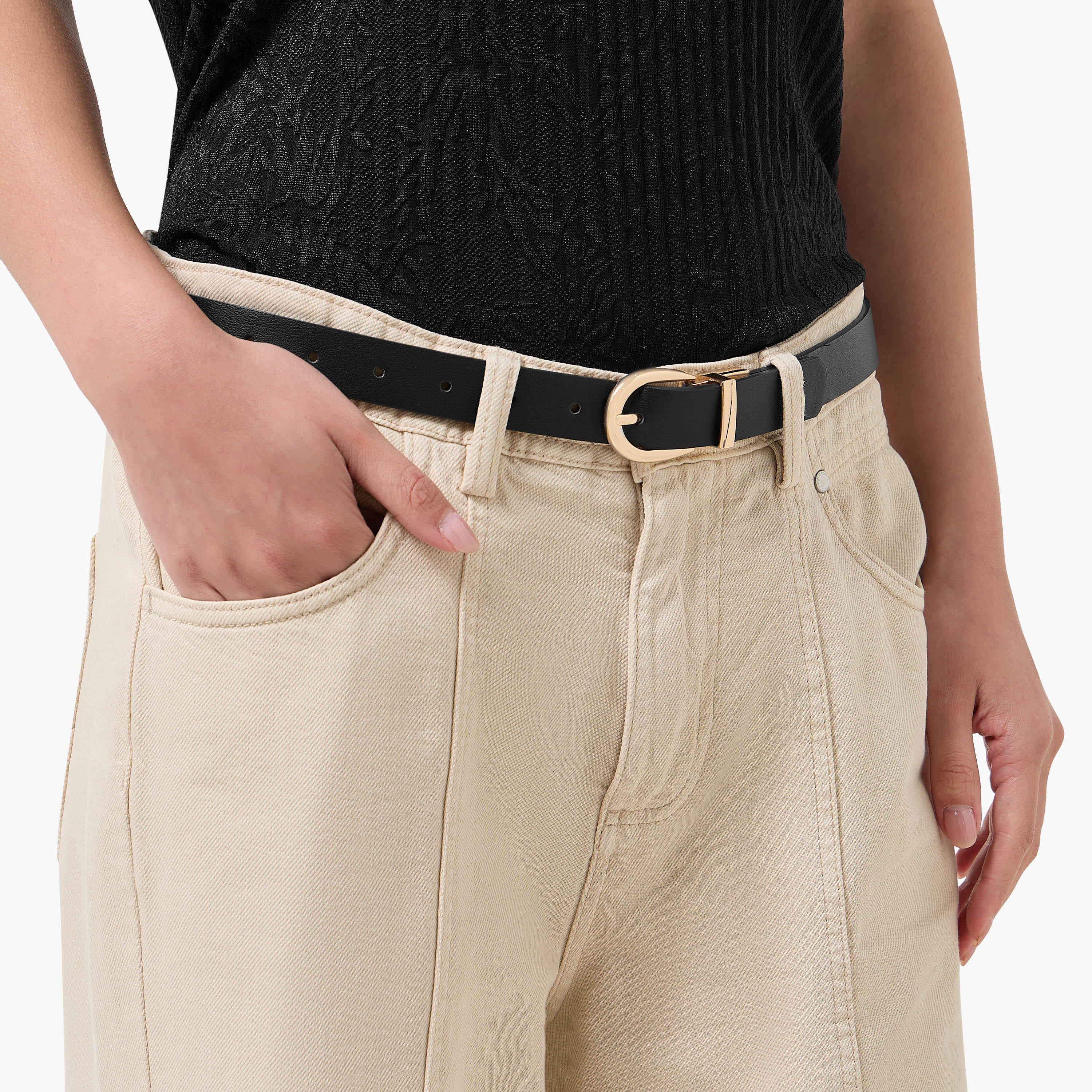حزام كلاسيكي أنيق بإبزيم معدني-women-clothingaccessories-belts-image-2