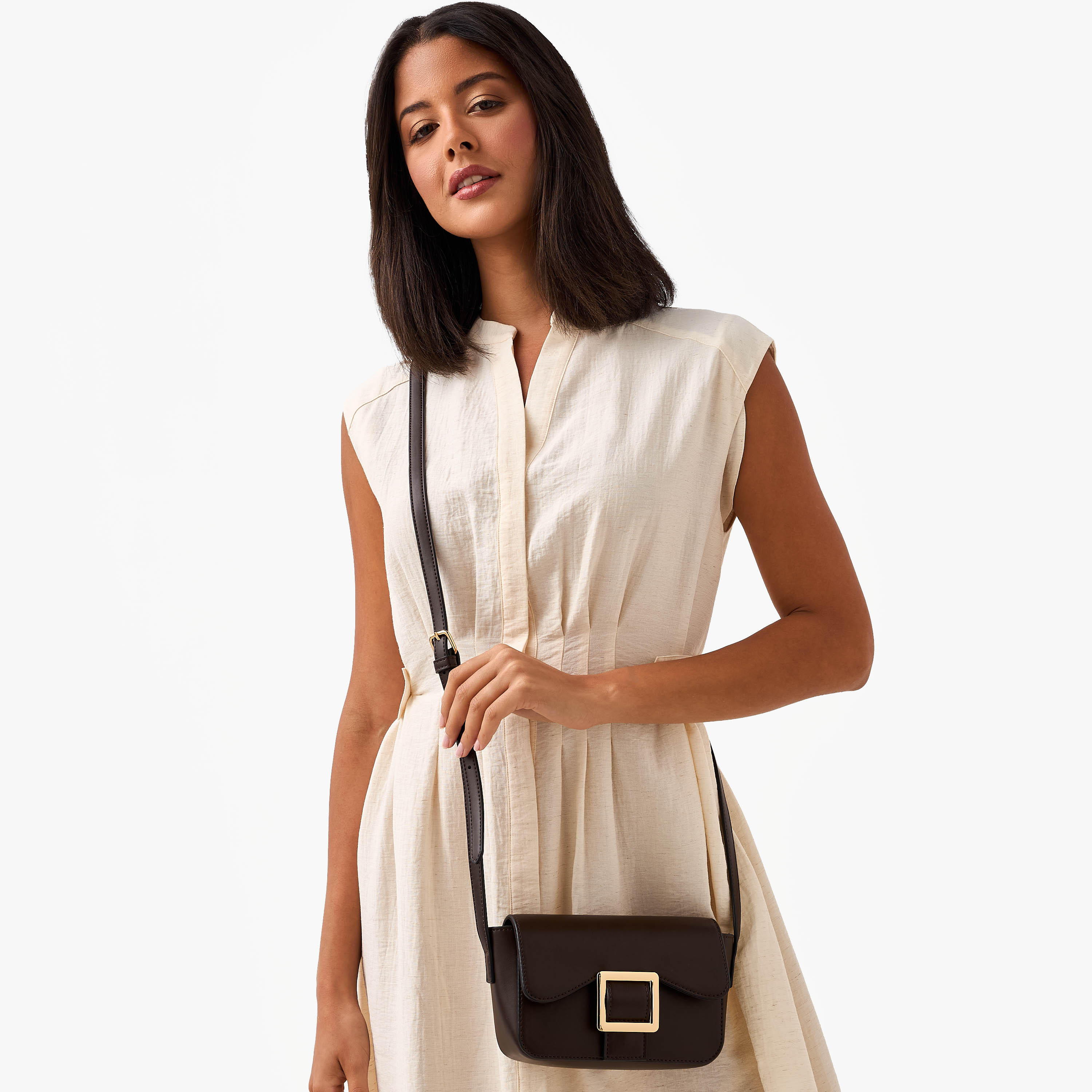 Buckle Accent Crossbody Bag with Magnetic Button Closure-women-bagsandwallets-handbags-image-2