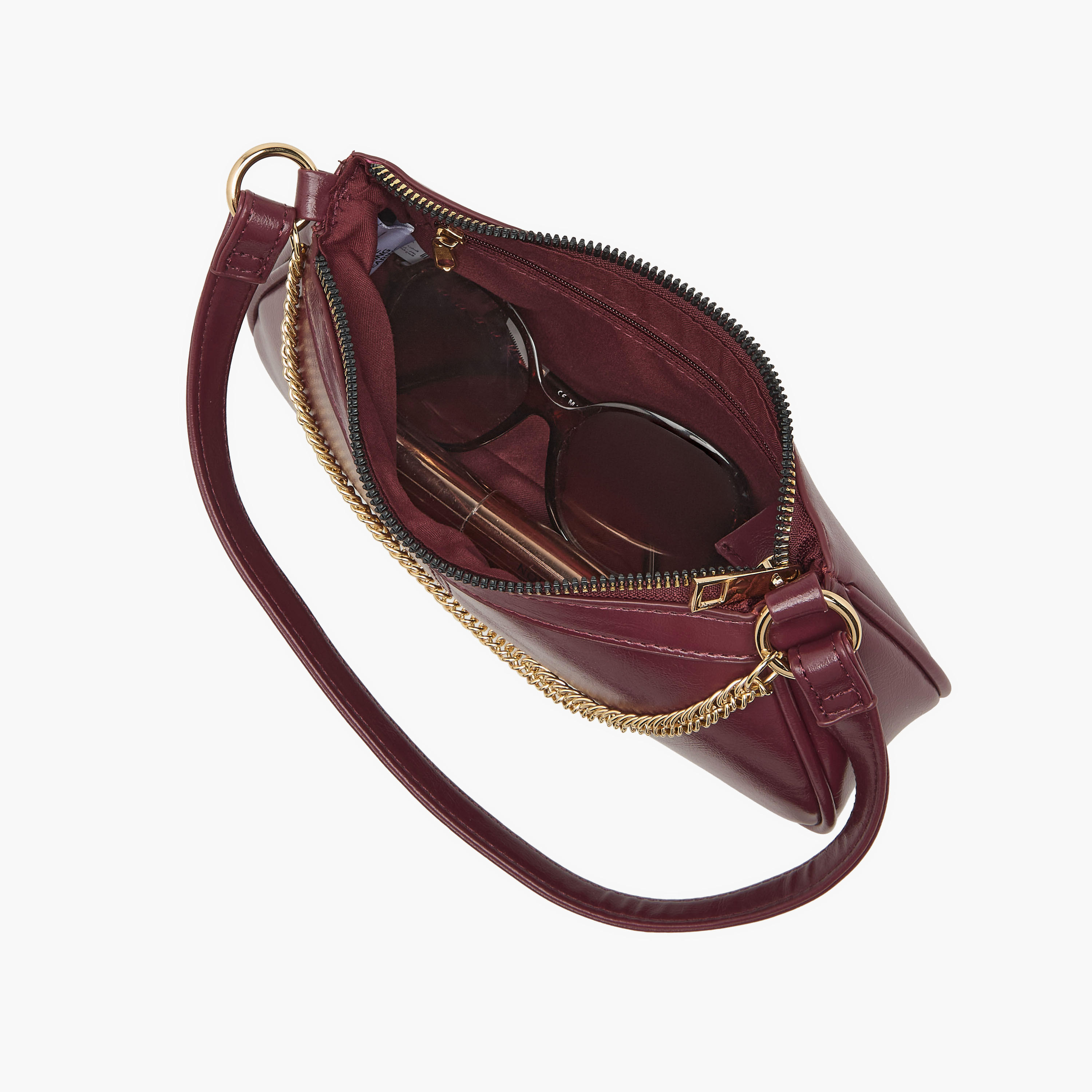 Chain Detail Shoulder Bag with Zip Closure-women-bagsandwallets-handbags-image-7