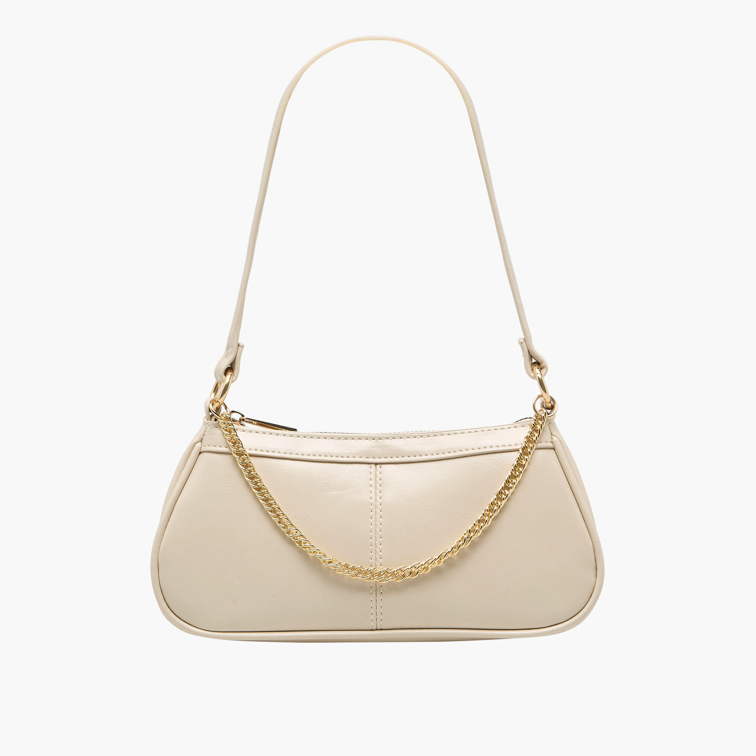 Chain Detail Shoulder Bag with Zip Closure-women-bagsandwallets-handbags-image-1