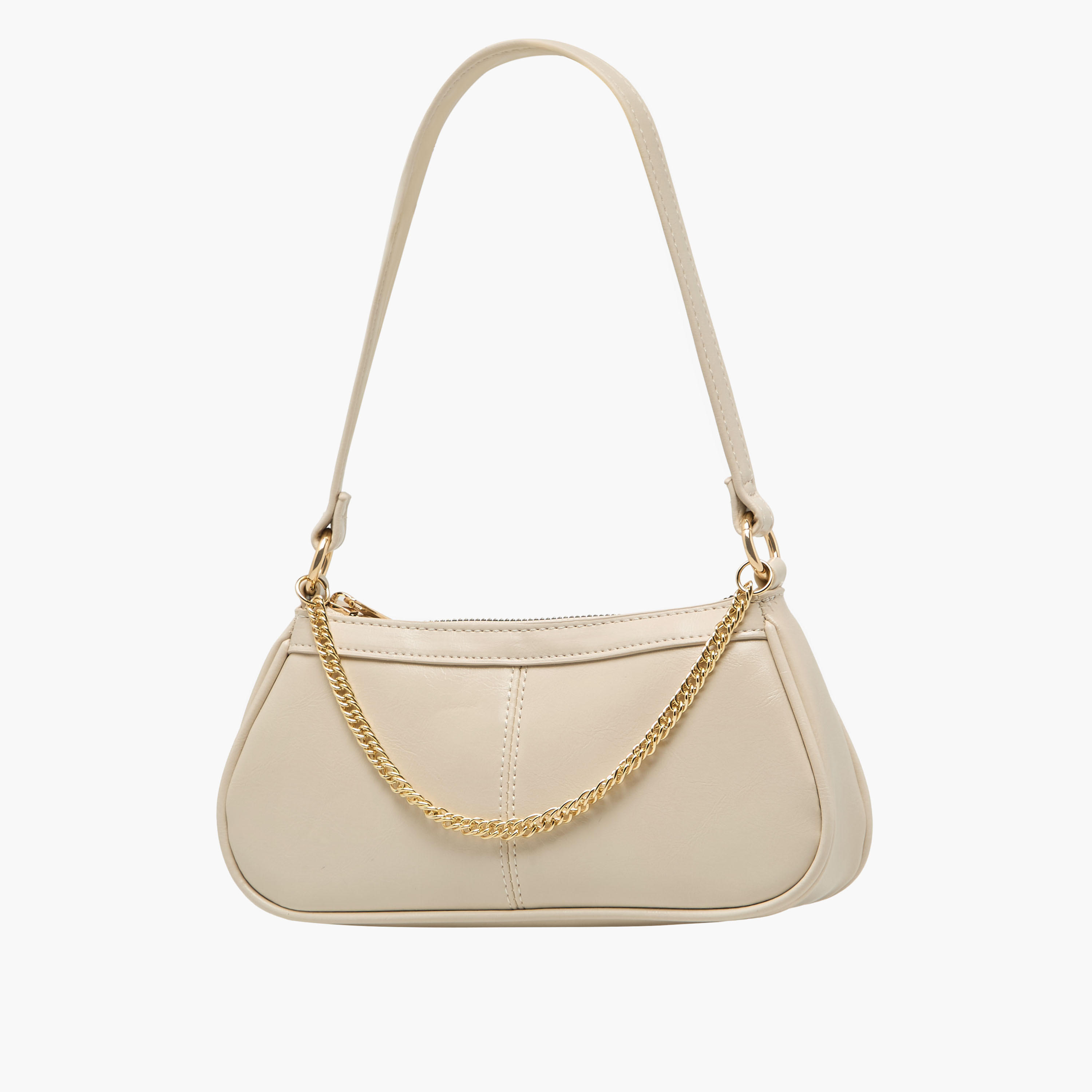 Chain Detail Shoulder Bag with Zip Closure-women-bagsandwallets-handbags-image-2