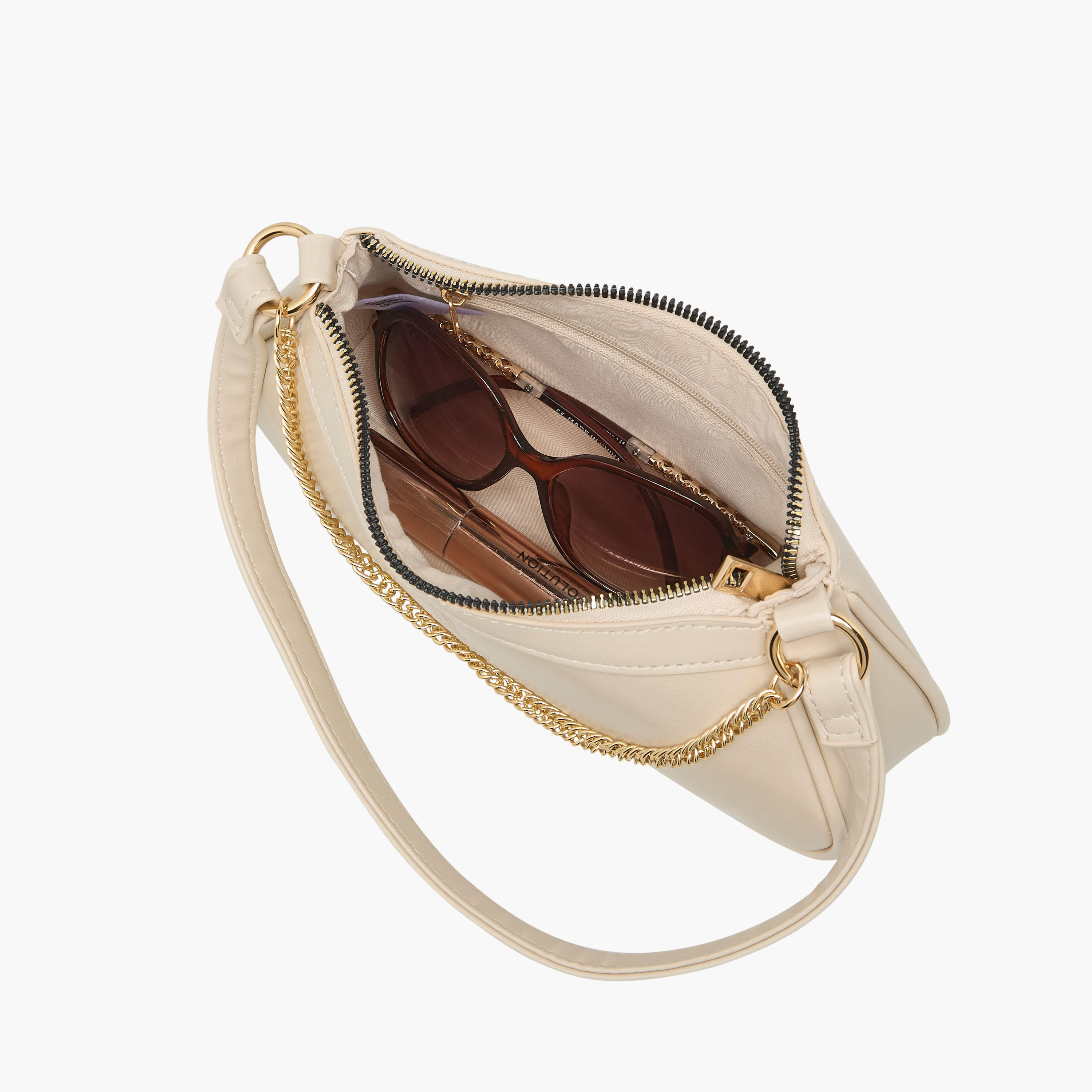 Chain Detail Shoulder Bag with Zip Closure-women-bagsandwallets-handbags-image-7