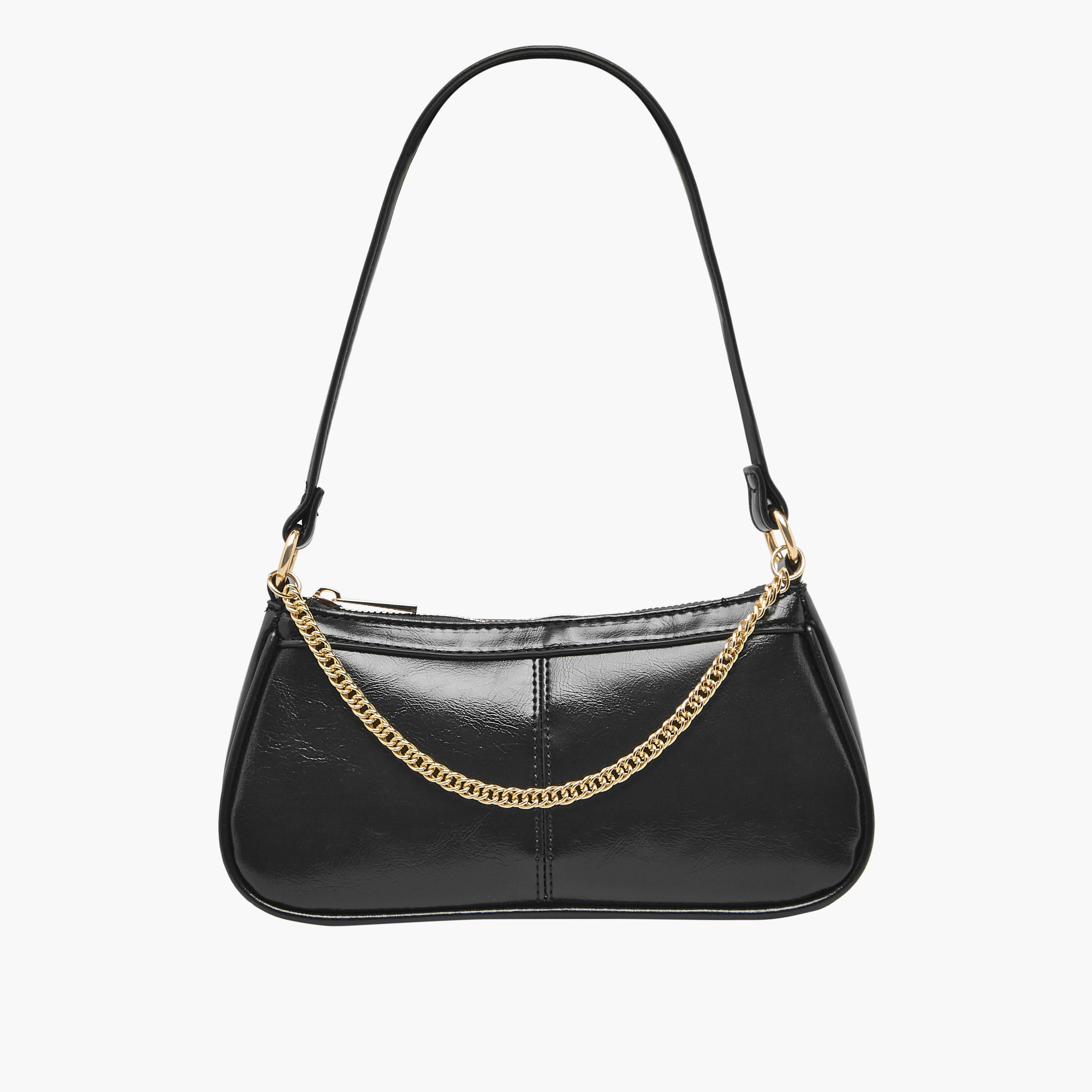 Chain Detail Shoulder Bag with Zip Closure-women-bagsandwallets-handbags-image-1