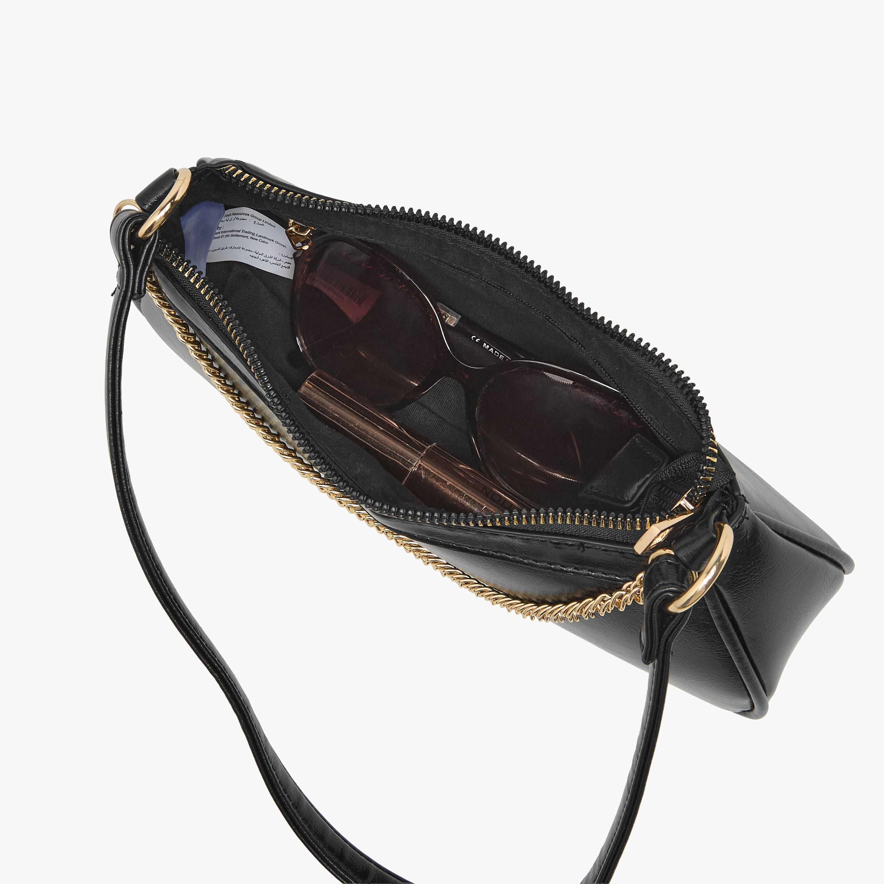 Chain Detail Shoulder Bag with Zip Closure-women-bagsandwallets-handbags-image-7