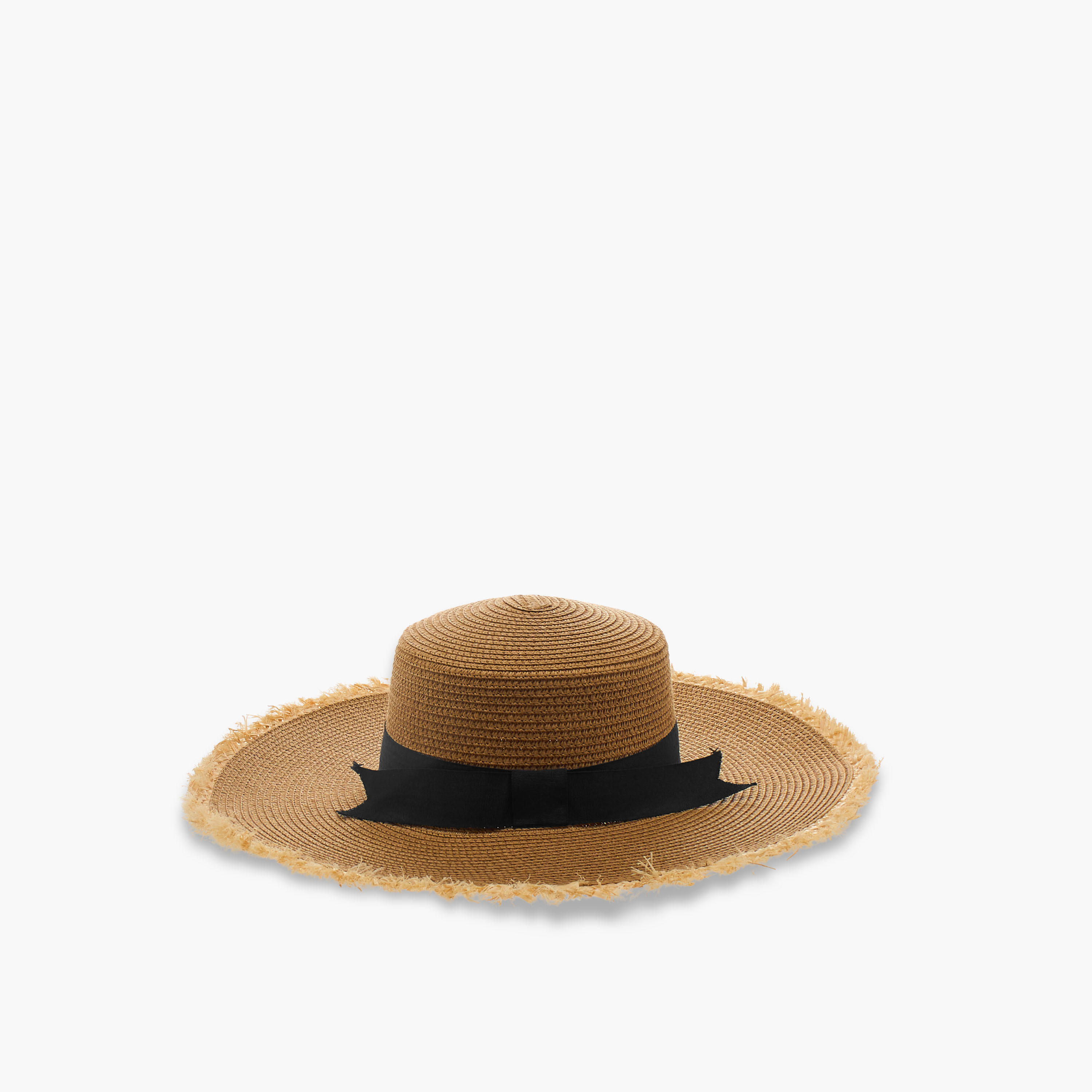 قبعة شاطئ بحافة شراشيب وفيونكة-women-clothingaccessories-capsandhats-image-1
