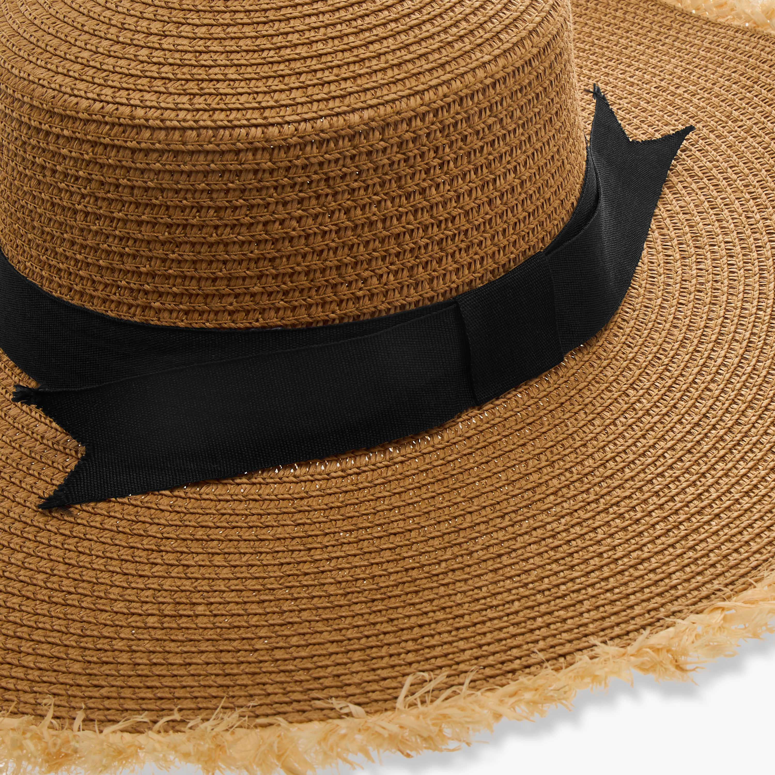 قبعة شاطئ بحافة شراشيب وفيونكة-women-clothingaccessories-capsandhats-image-4