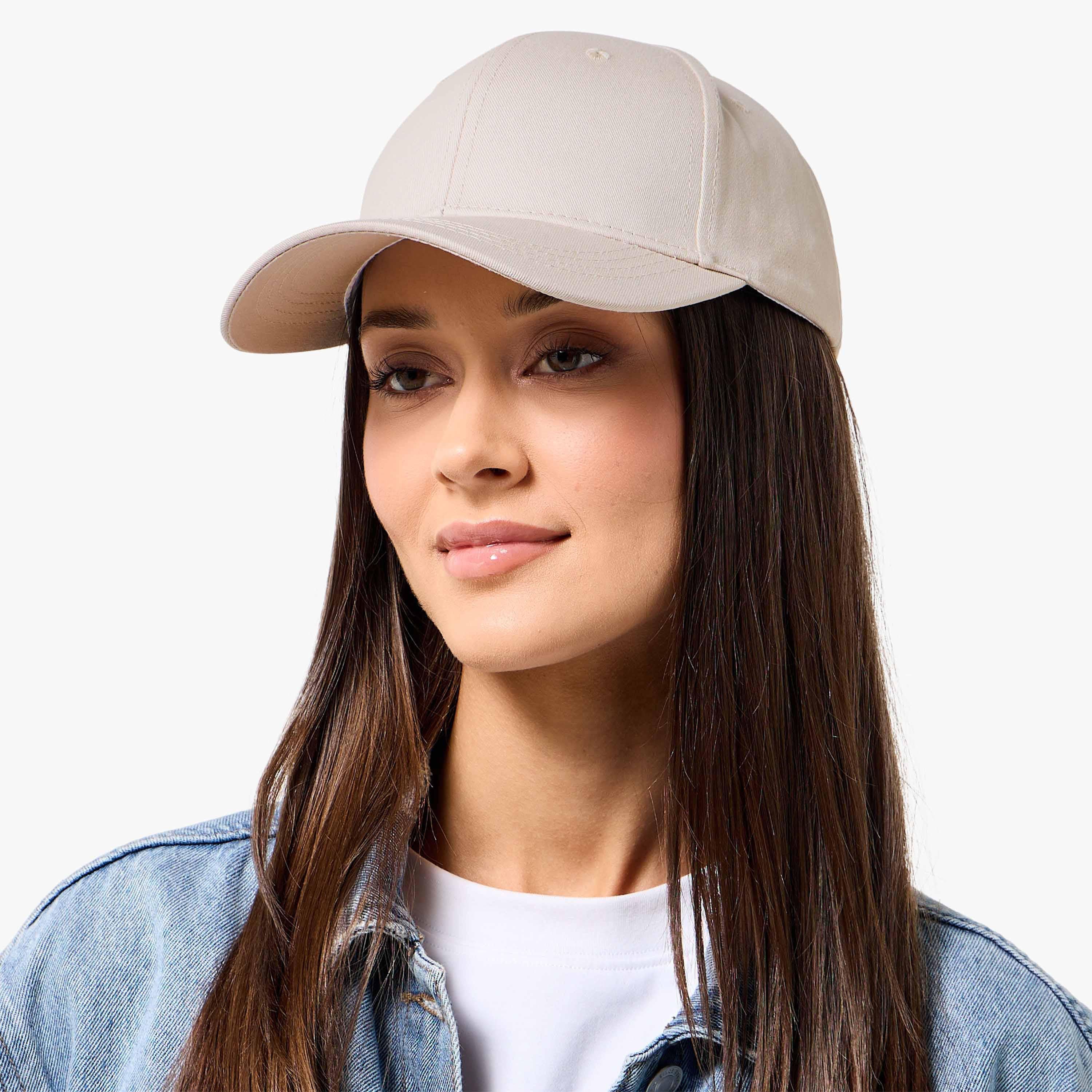 Textured Cap with Buckled Strap Closure-women-clothingaccessories-capsandhats-image-2