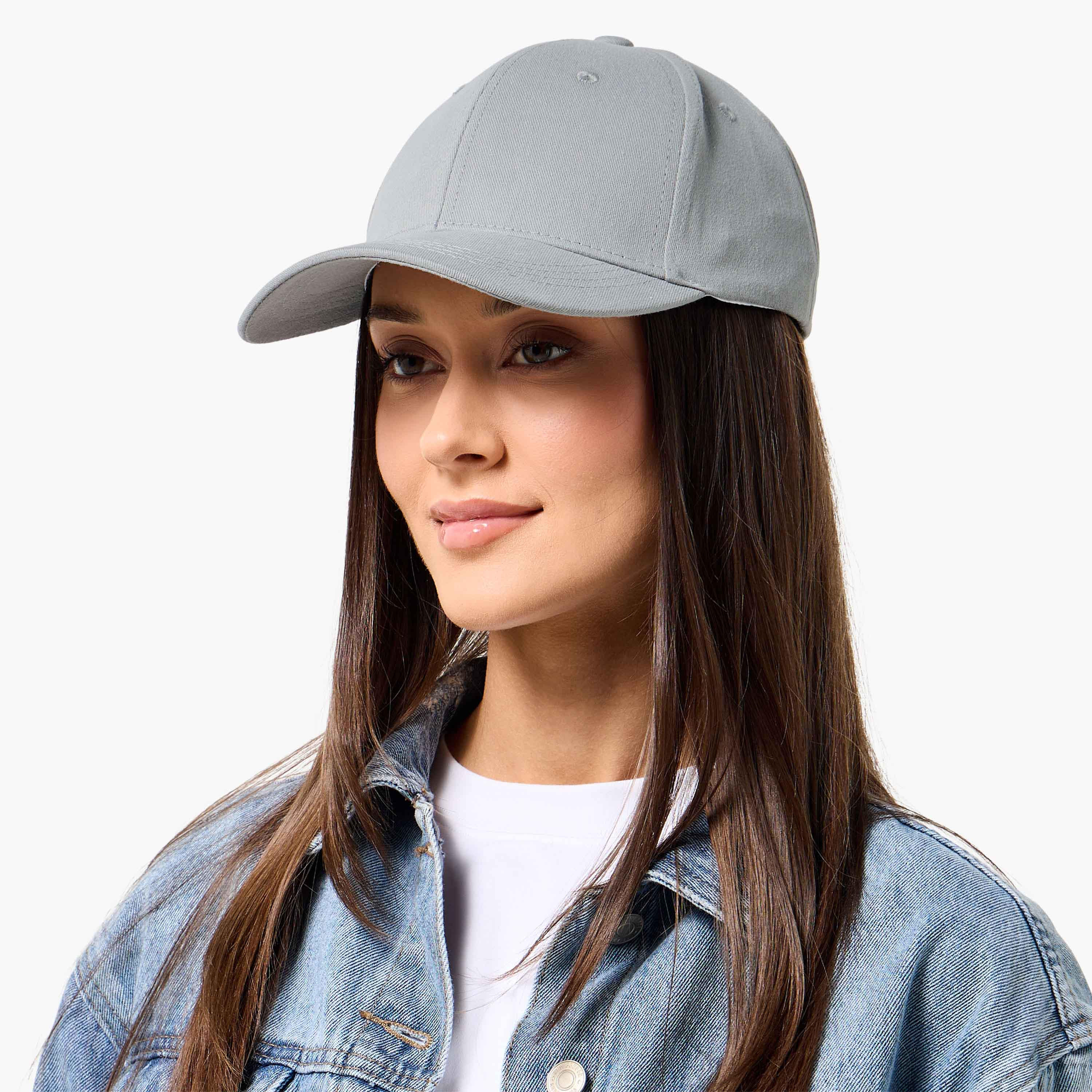 Textured Cap with Buckled Strap Closure-women-clothingaccessories-capsandhats-image-2