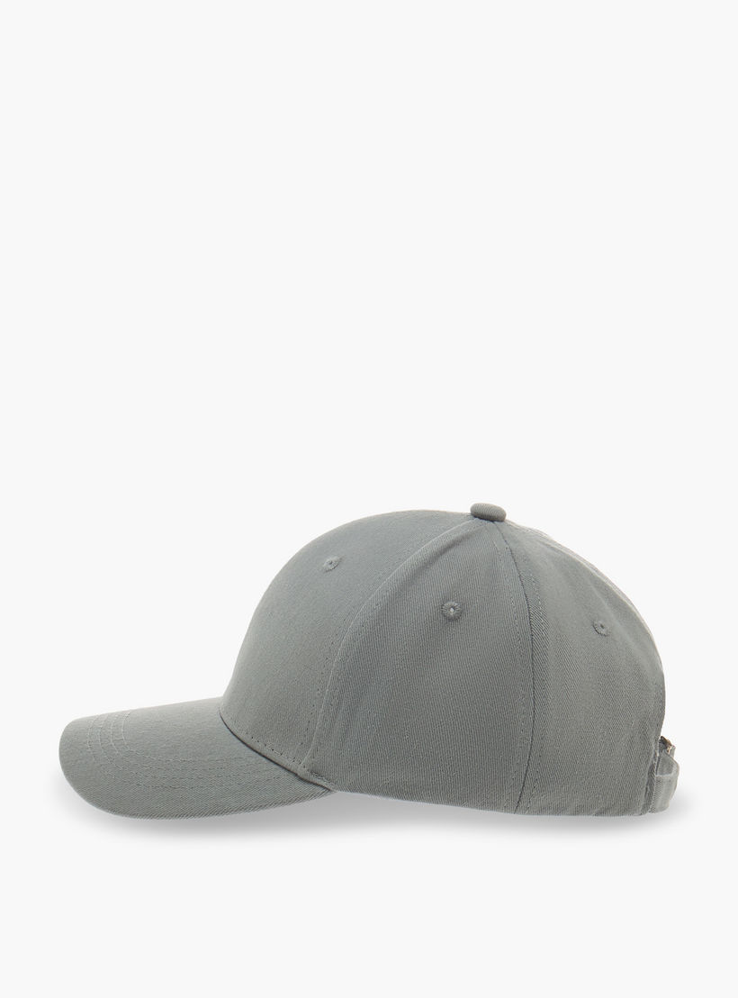 Textured Cap with Buckled Strap Closure-women-clothingaccessories-capsandhats-image-4