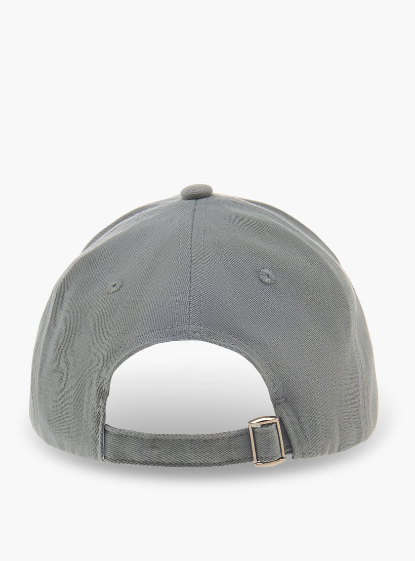 Textured Cap with Buckled Strap Closure-women-clothingaccessories-capsandhats-image-6