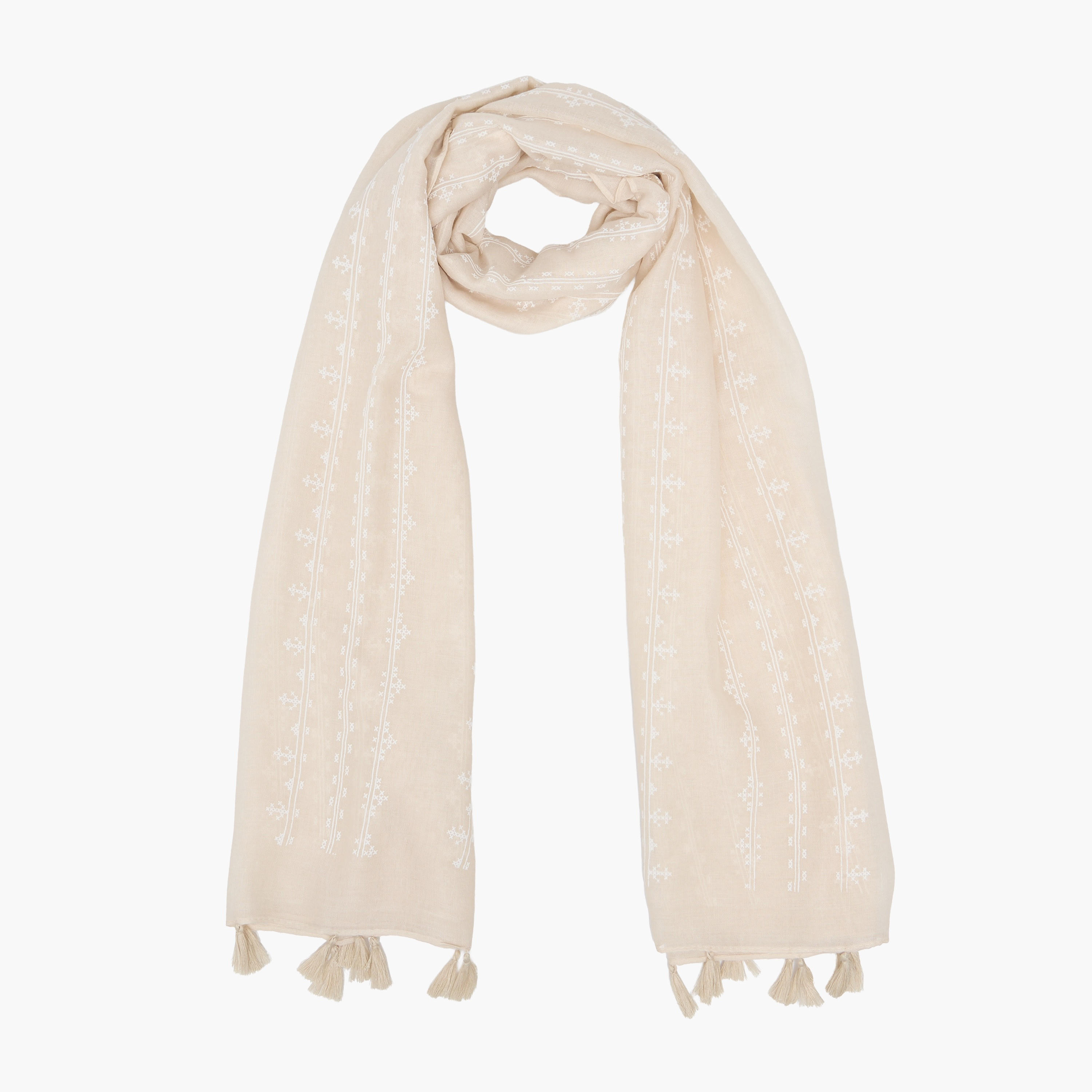 وشاح بطبعات مع شرّابات-women-clothingaccessories-scarves-image-1