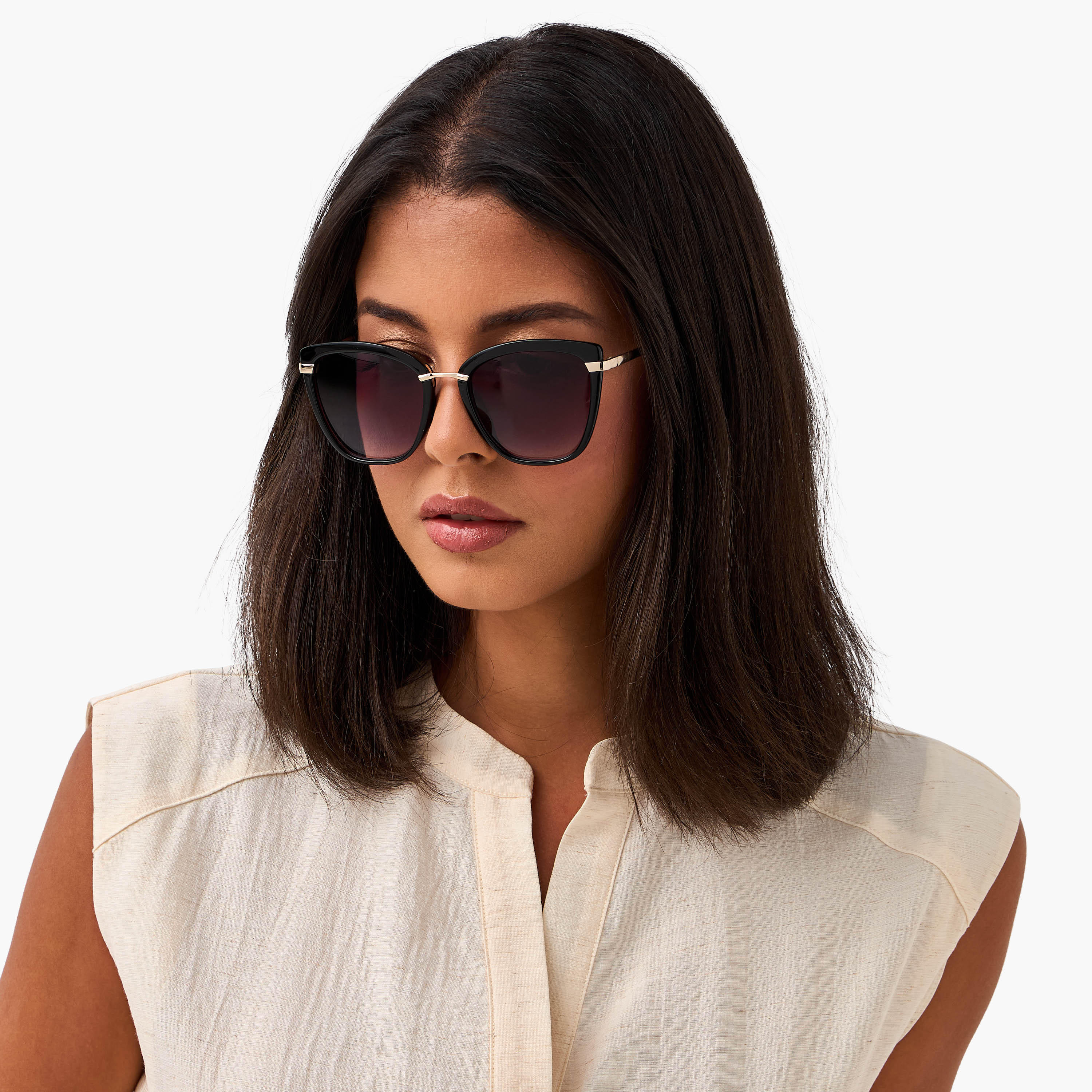 نظارة شمسية كات آي بعدسات رمادية واقية من أشعة الشمس فوق البنفسجية-women-sunglasses-image-2