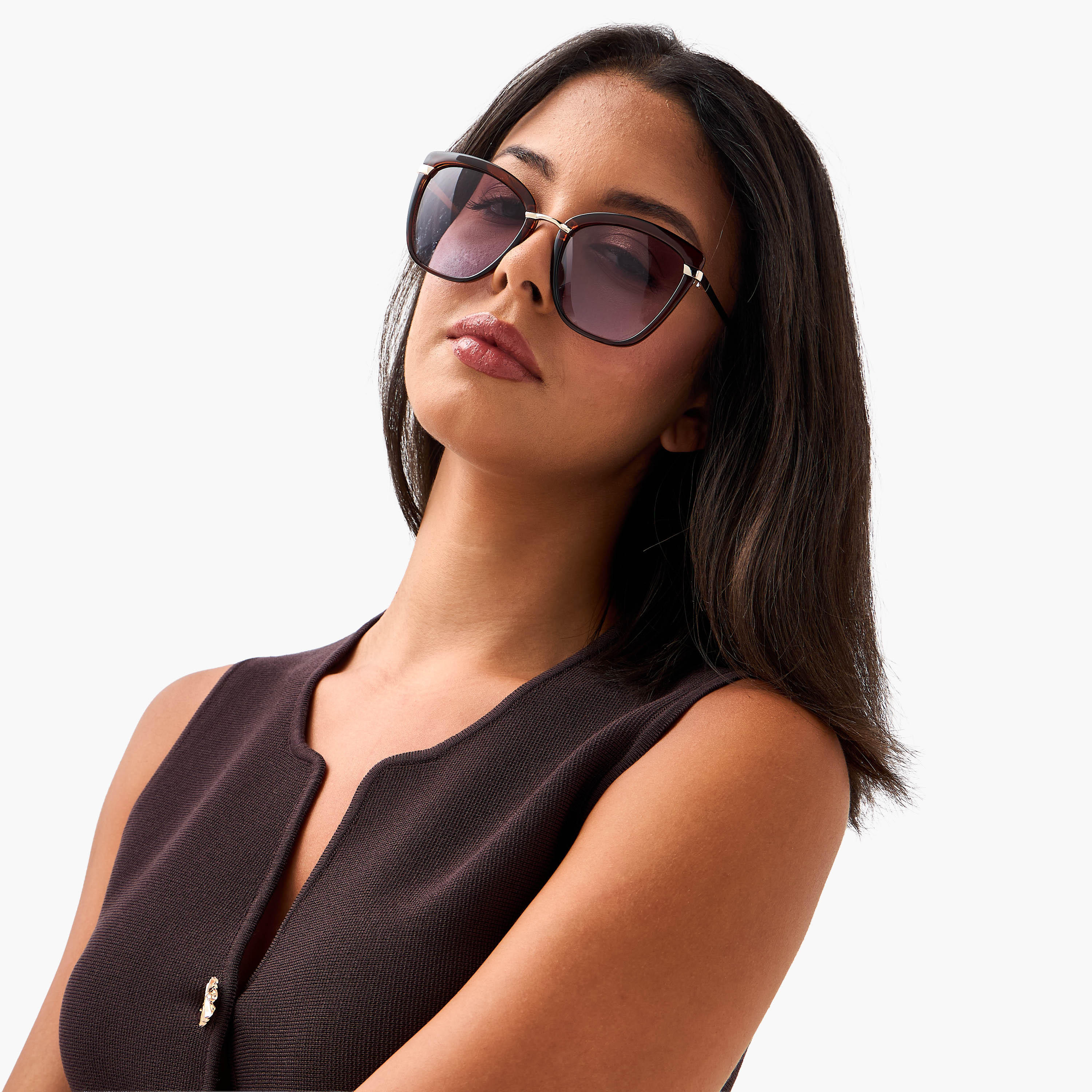 نظارة شمسية كات آي بعدسات رمادية وحماية من الأشعة فوق البنفسجية-women-sunglasses-image-2