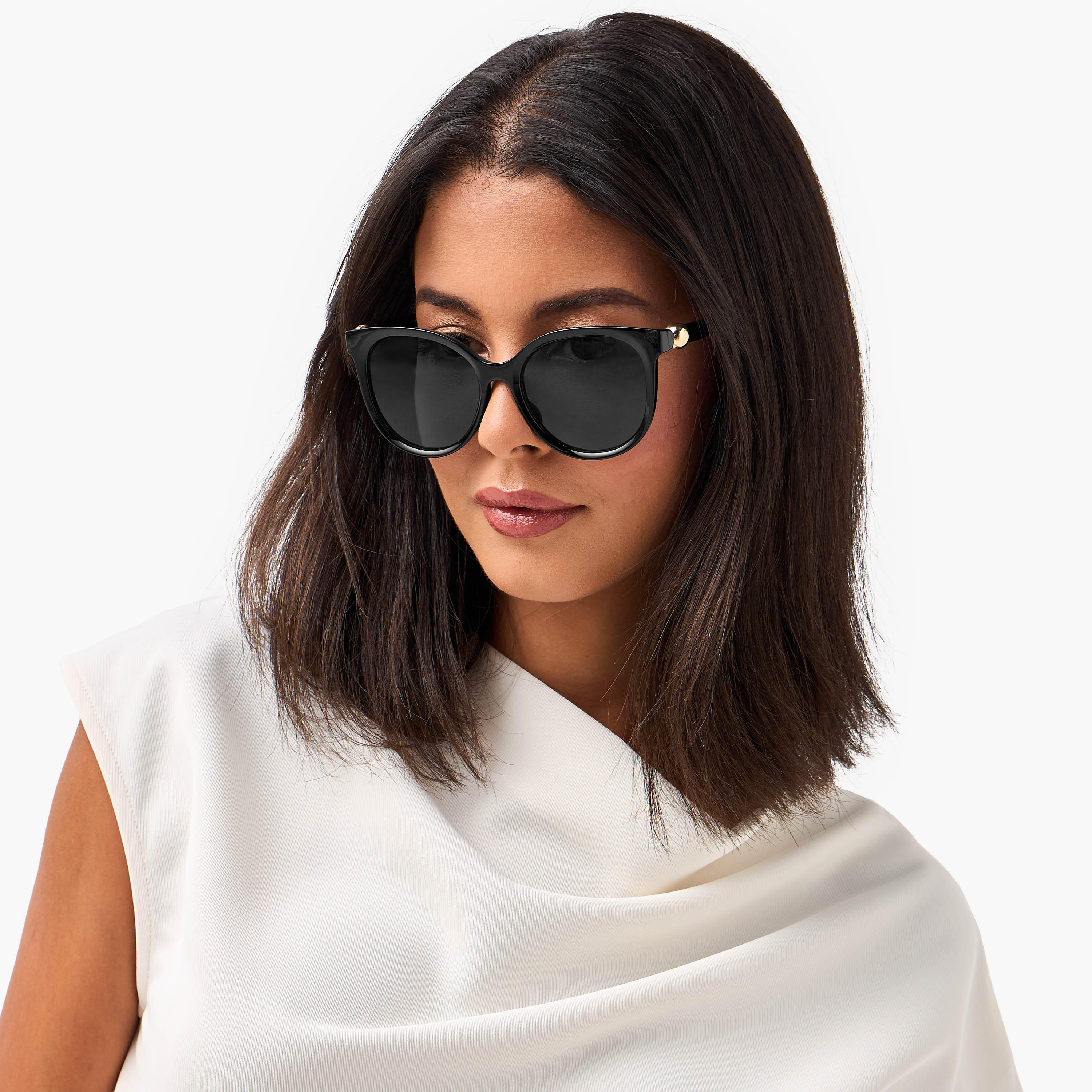 نظارة شمسية مستديرة بعدسات سوداء واقية من أشعة الشمس فوق البنفسجية-women-sunglasses-image-2