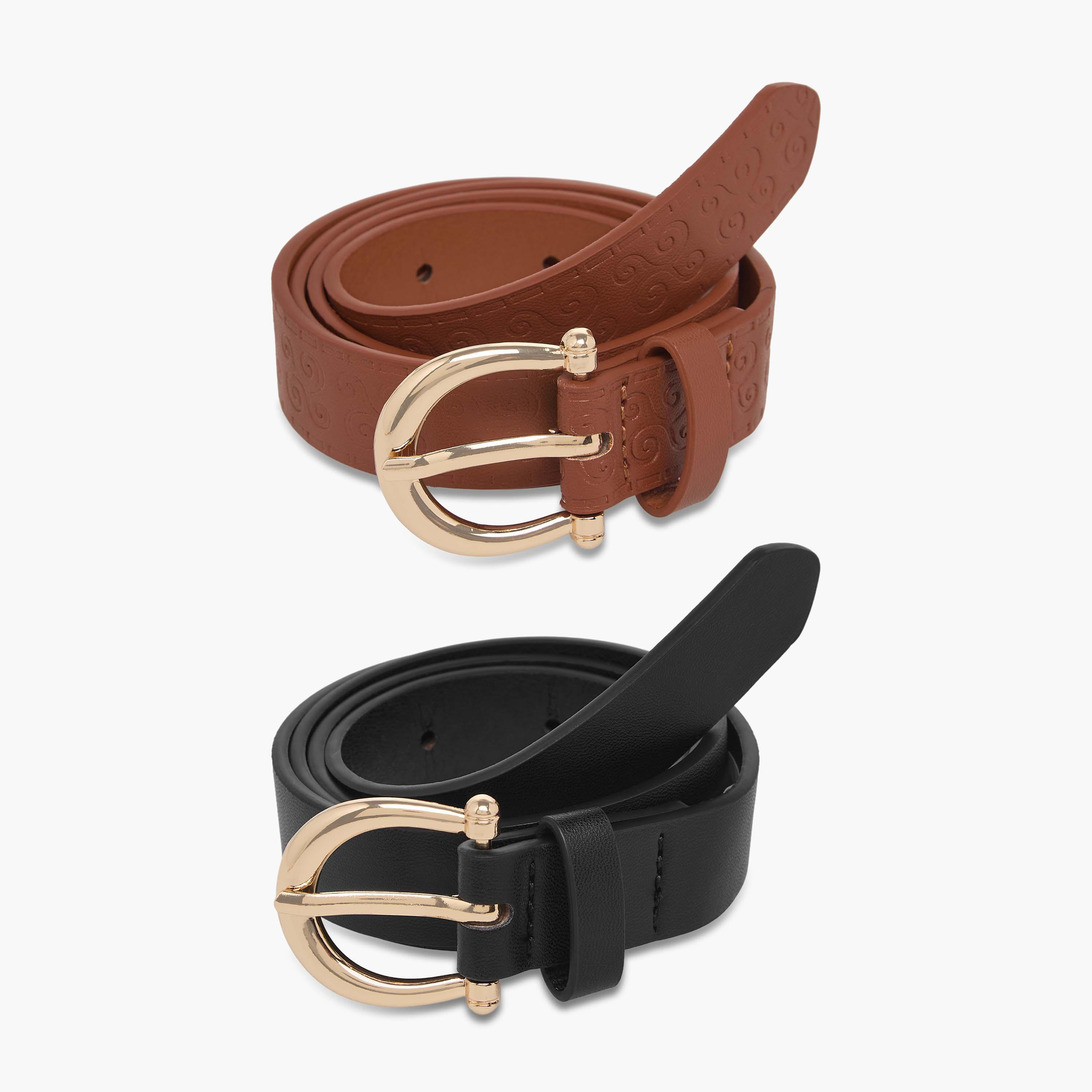 طقم أحزمة بإبزيم إغلاق بدبوس من قطعتين-women-clothingaccessories-belts-image-1