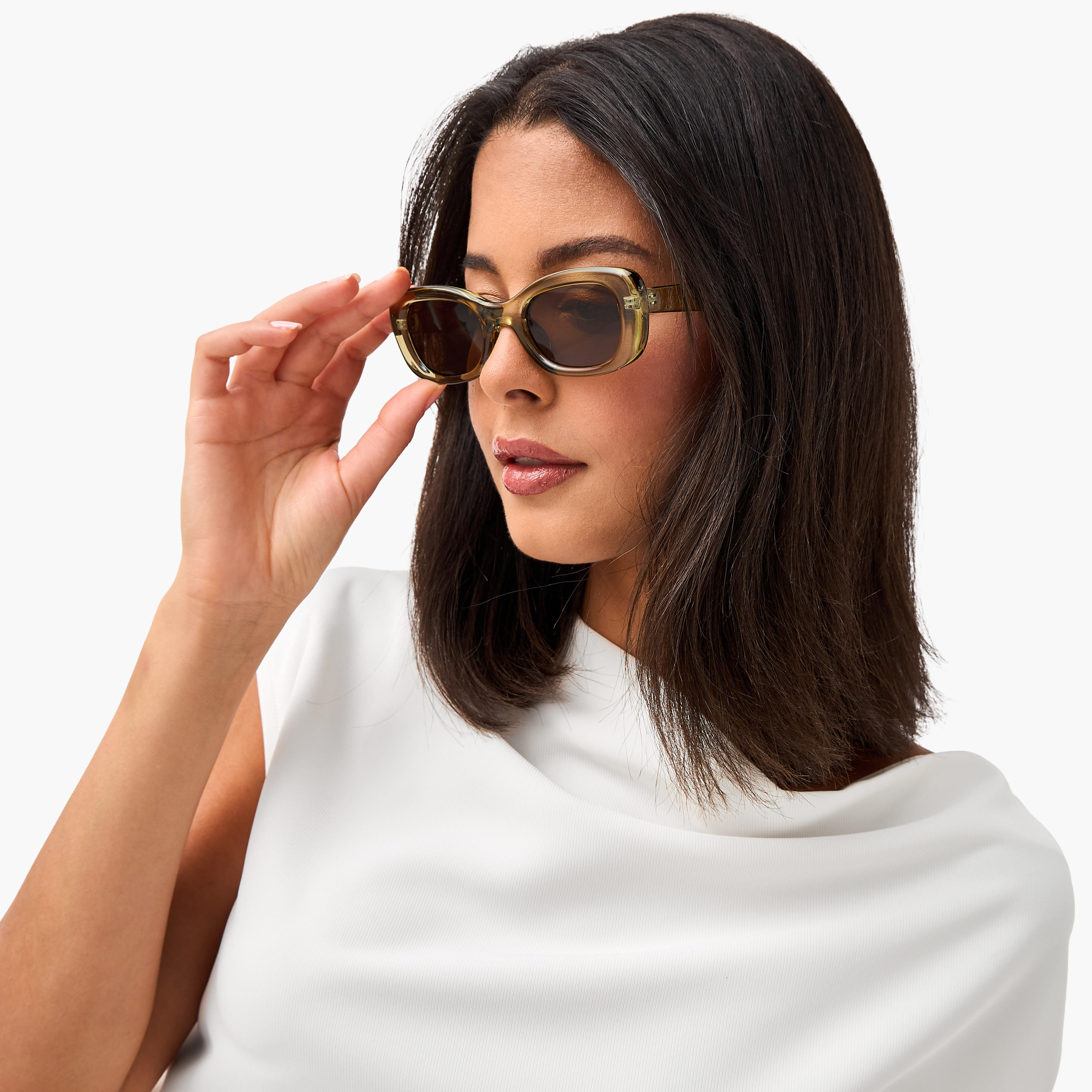 Sunglasses Rectangle UV Protection Brown Lens-women-sunglasses-image-2