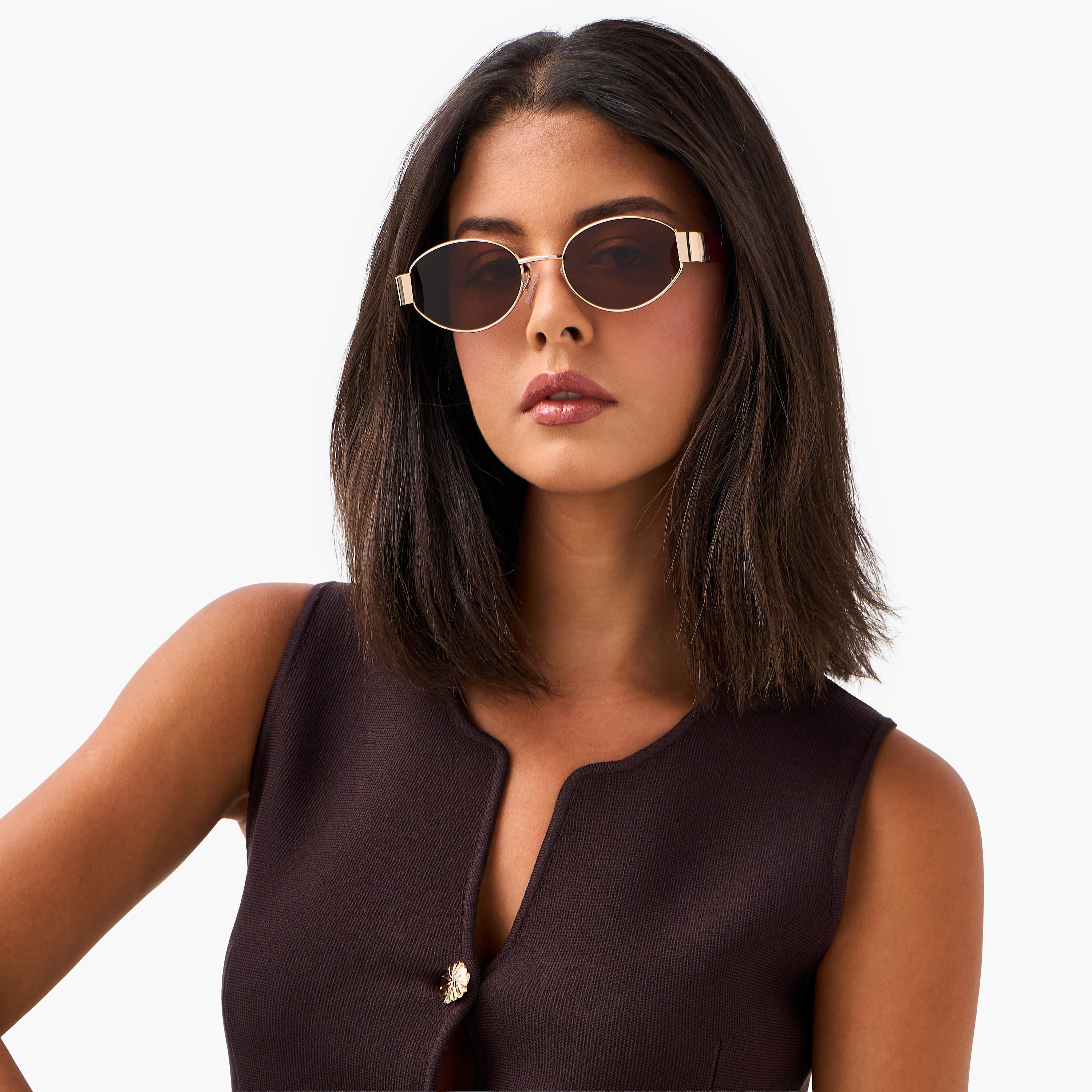 نظارات شمسية بيضاوية بعدسات بنية وحماية من الأشعة فوق البنفسجية-women-sunglasses-image-2