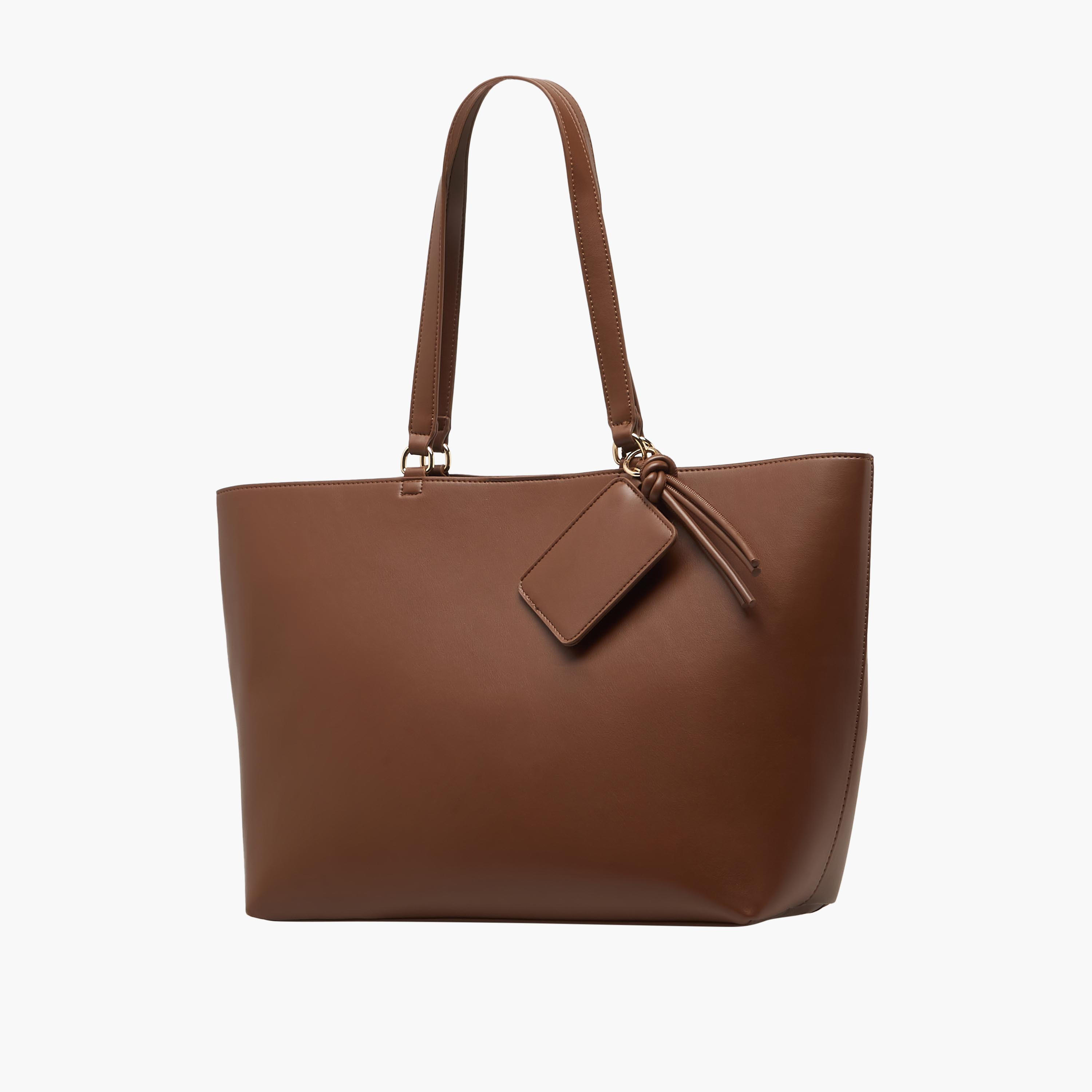 Tassel Detail Tote Bag with Button Closure-women-bagsandwallets-handbags-image-2