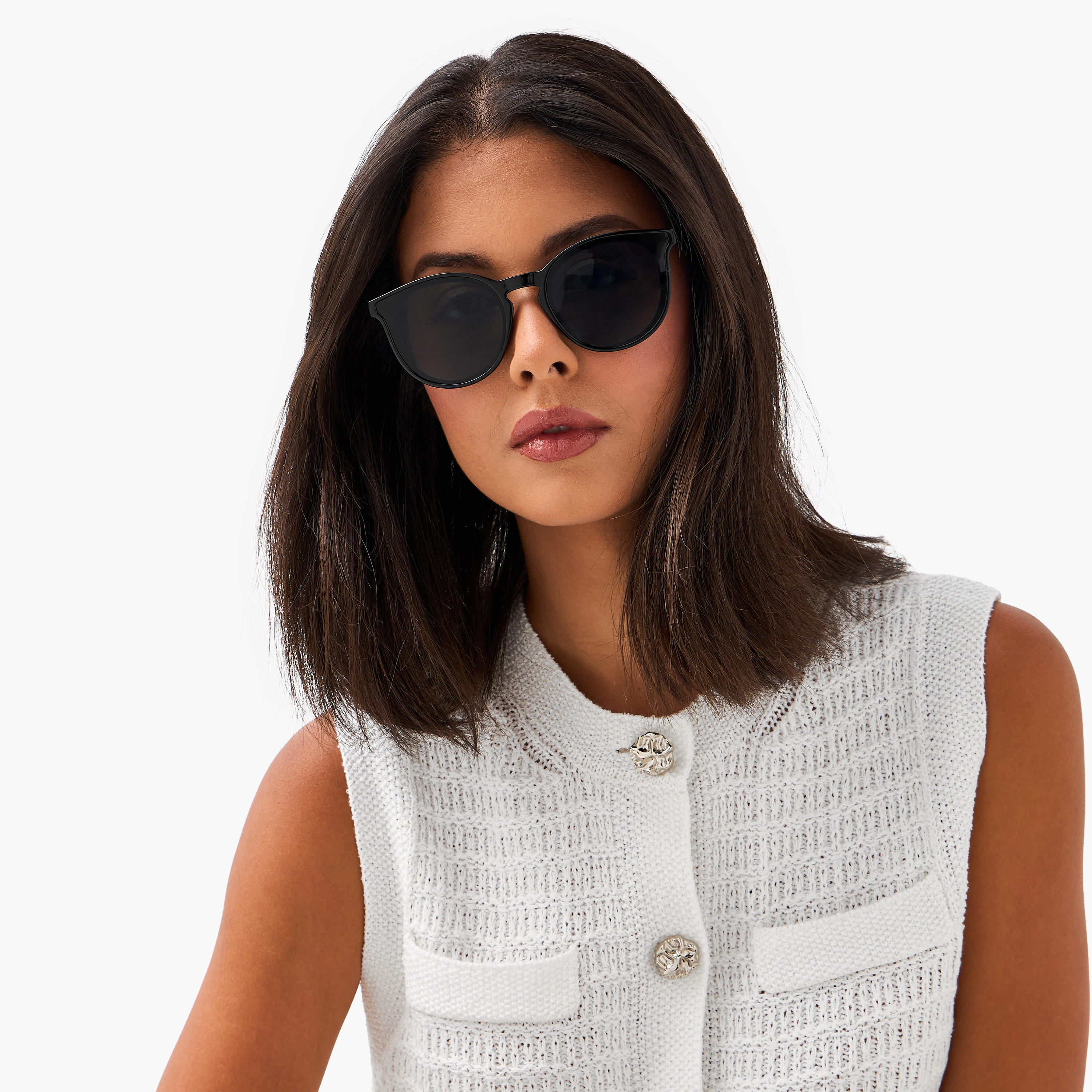 Sunglasses Round UV Protection Black Lens-women-sunglasses-image-2