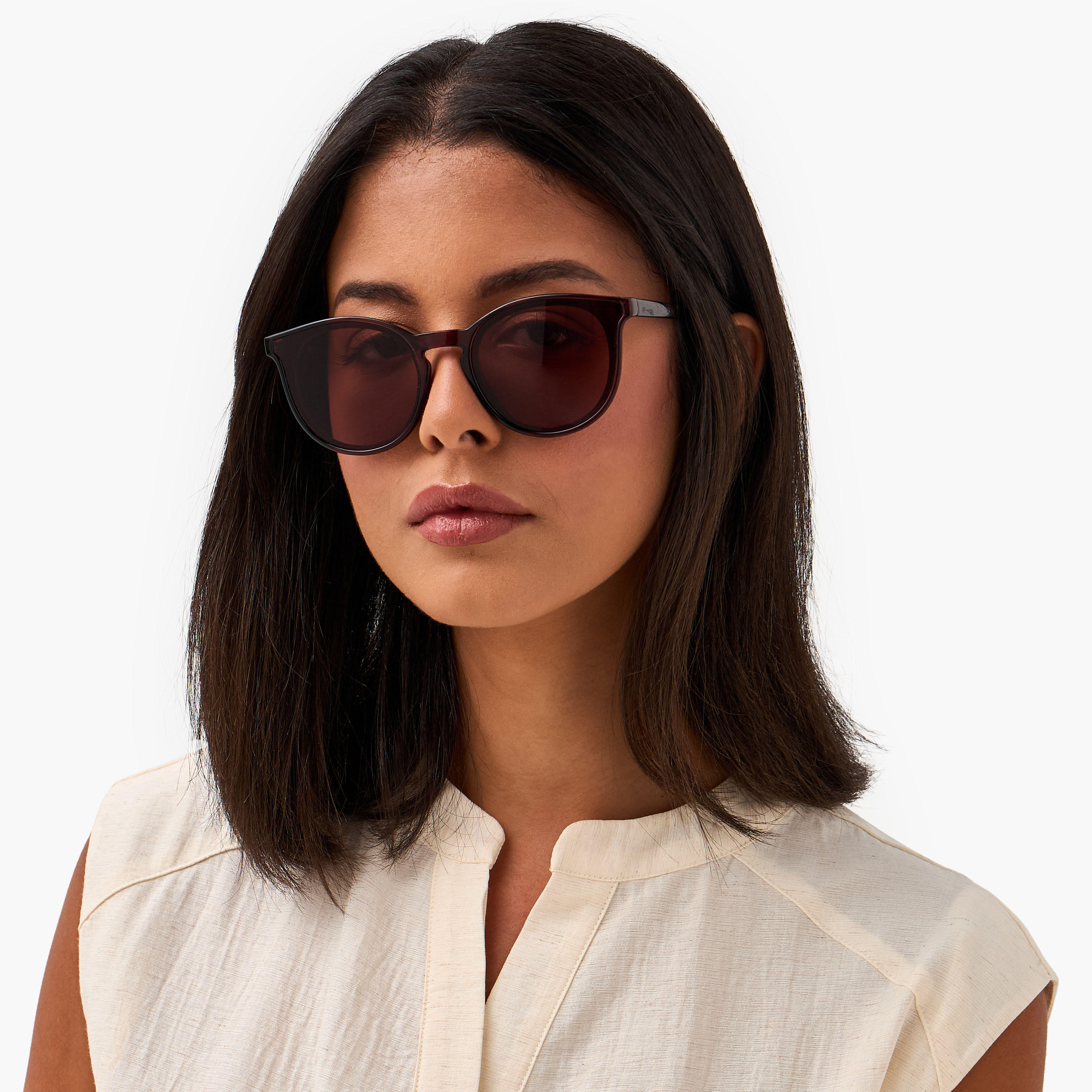 نظارة شمسية دائرية بعدسات بنية مع حماية من الأشعة فوق البنفسجية-women-sunglasses-image-2