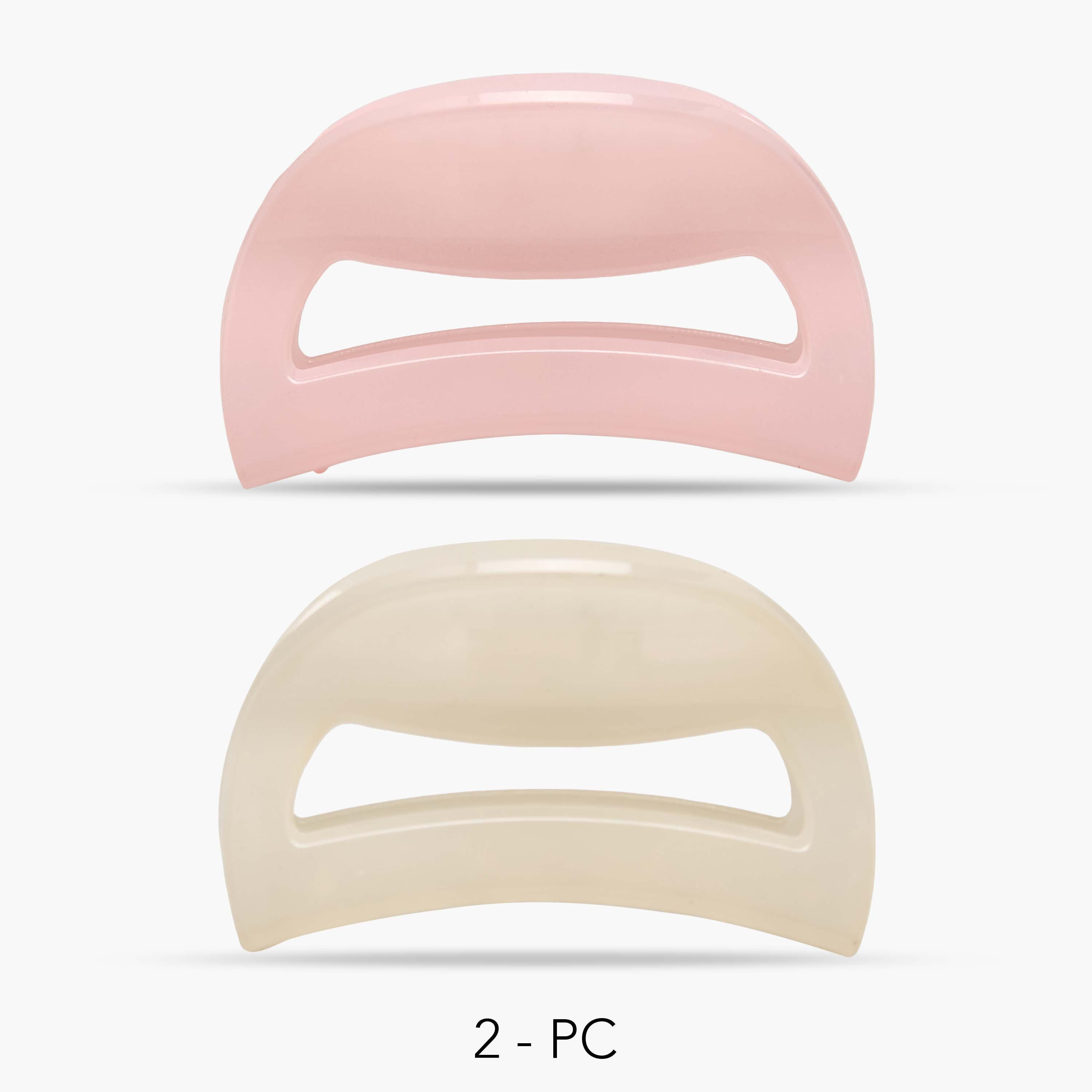 مشابك شعر منحنية مع تصميم مفرغ من جلو - طقم من قطعتين-women-hairaccessories-clamps-image-1