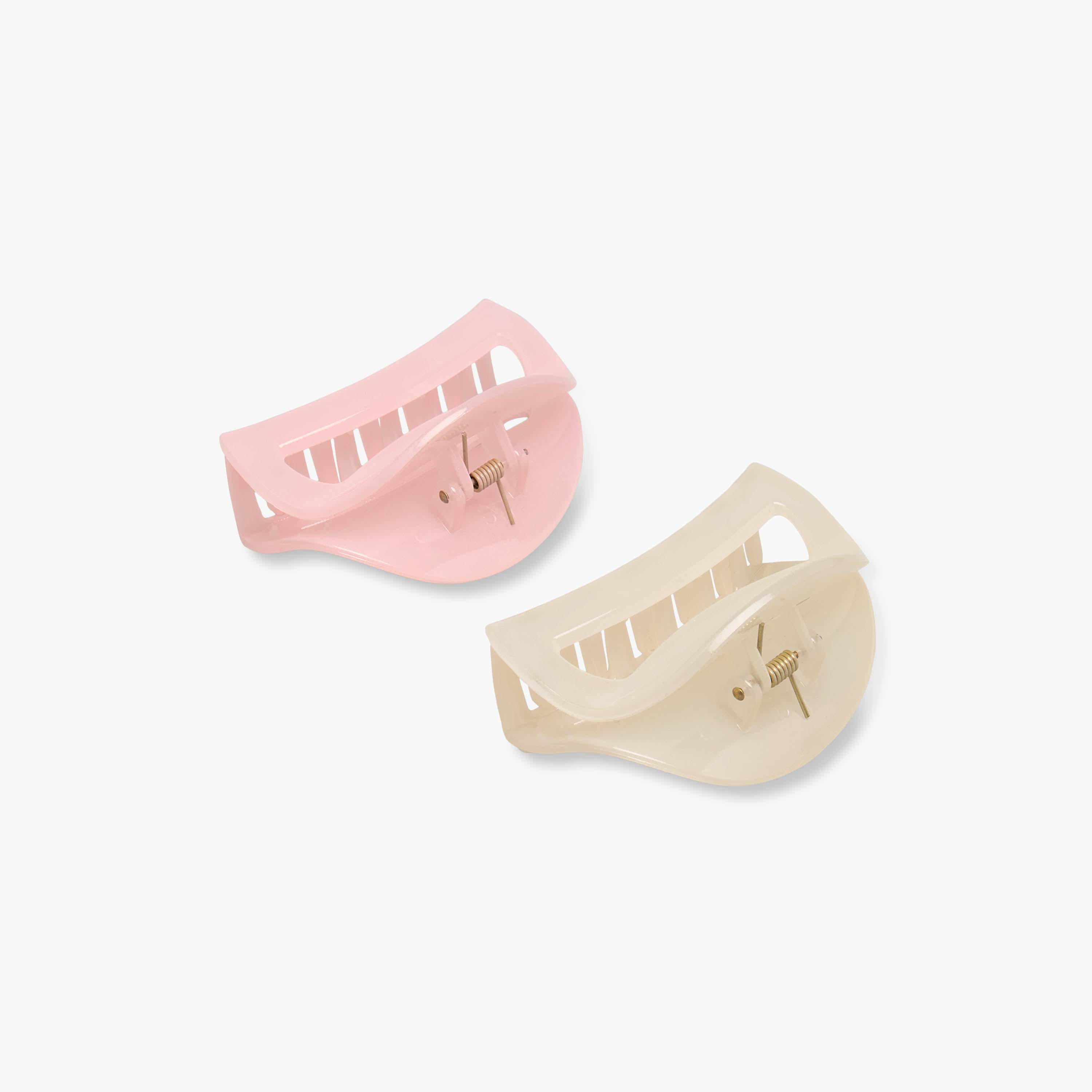 مشابك شعر منحنية مع تصميم مفرغ من جلو - طقم من قطعتين-women-hairaccessories-clamps-image-4