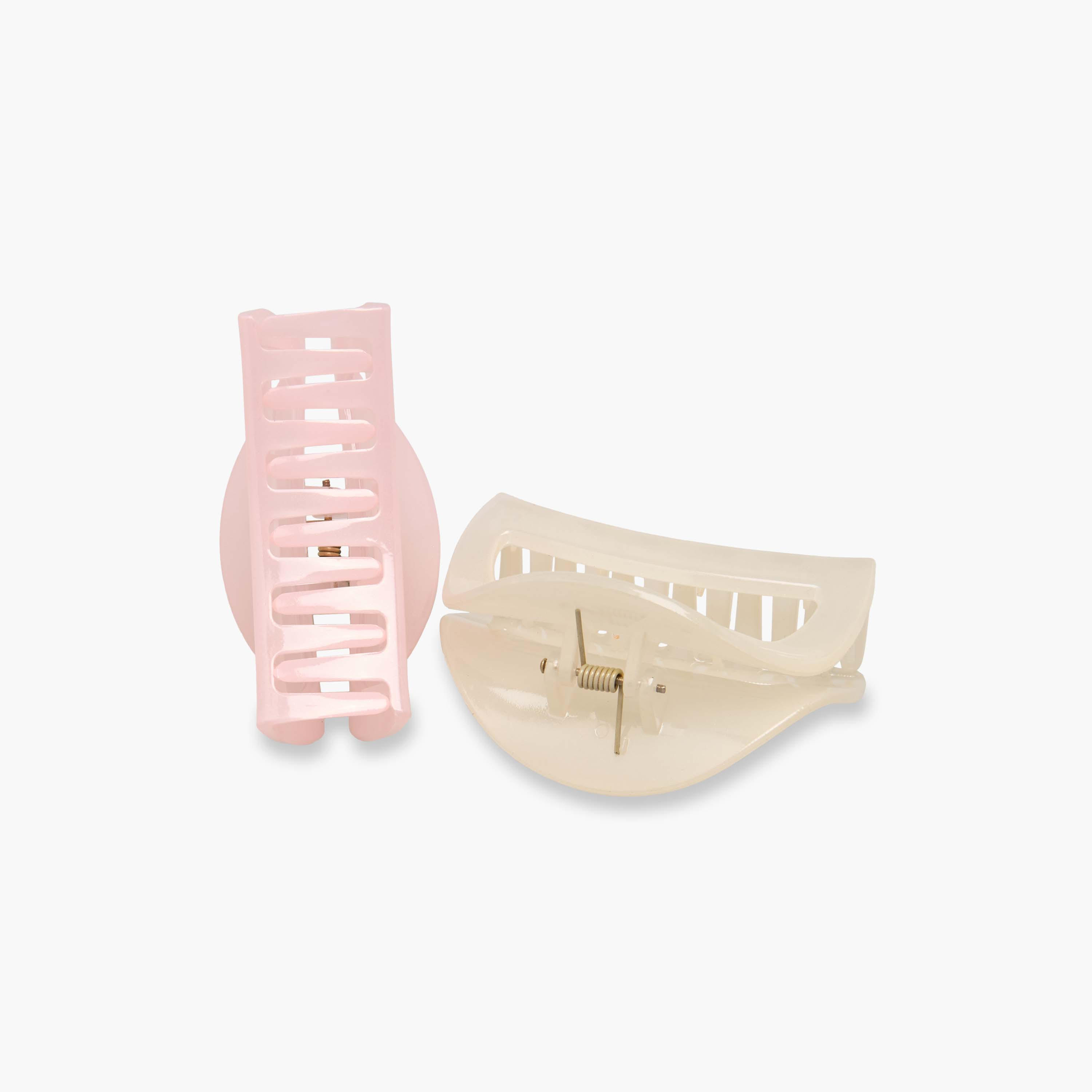 مشابك شعر منحنية مع تصميم مفرغ من جلو - طقم من قطعتين-women-hairaccessories-clamps-image-5