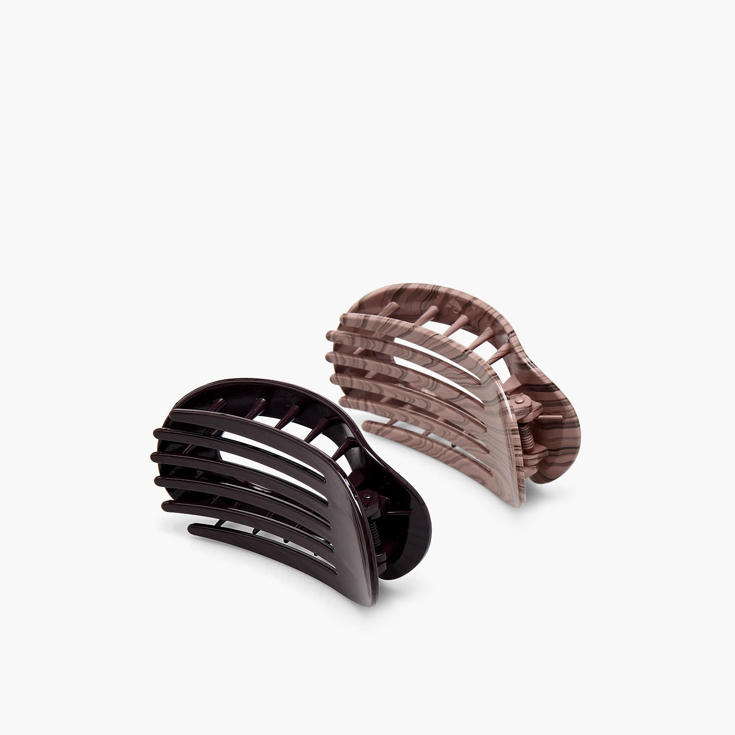 مشابك شعر مسطحة بلمسة مطفية من جلو - عبوة من قطعتين-women-hairaccessories-clamps-image-4