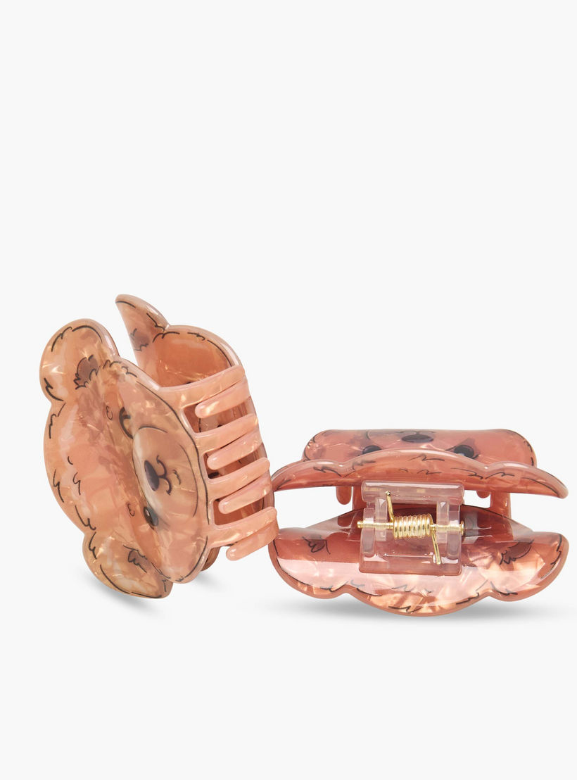 مشابك شعر بشكل دب بلمسة لامعة من جلو - طقم من قطعتين-women-hairaccessories-clamps-image-5
