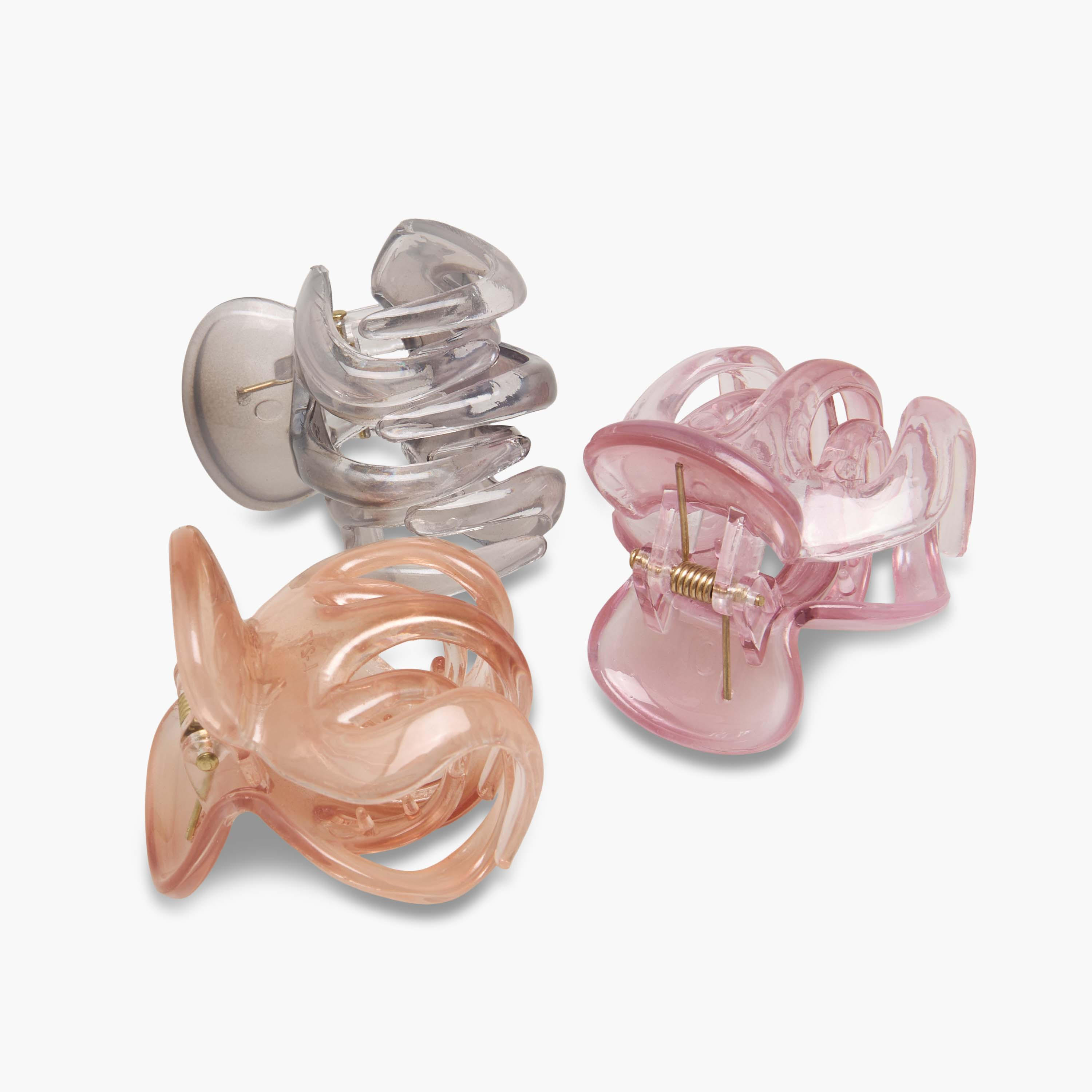 مشابك شعر بتصميم منحني ومشقوق من جلو - عبوة 3 قطع-women-hairaccessories-clamps-image-6