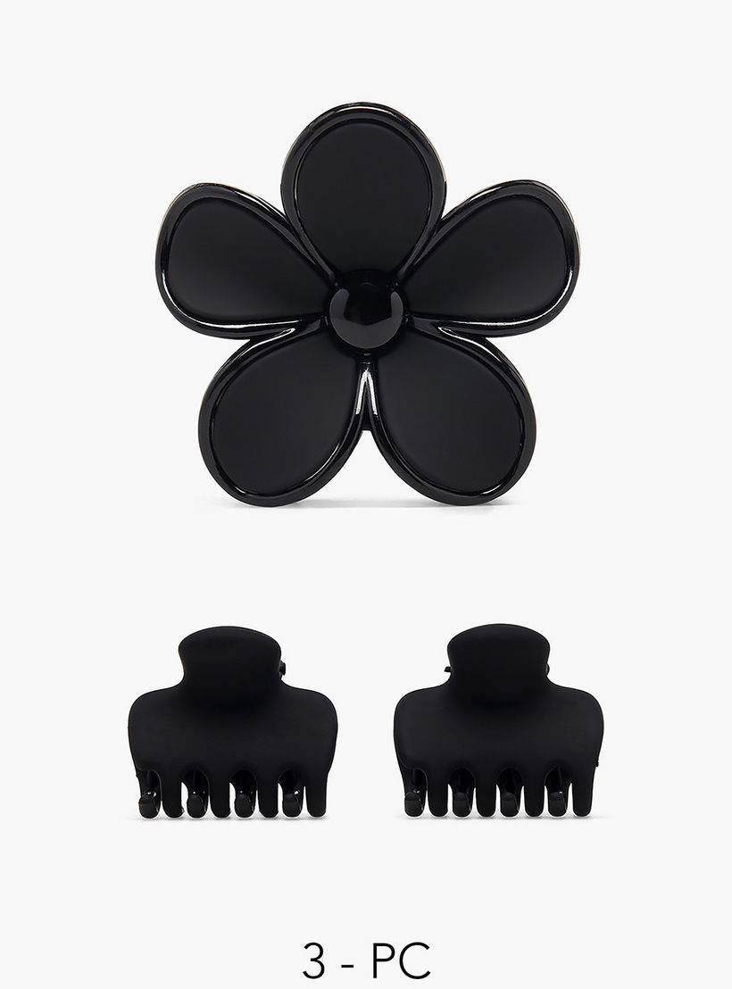 طقم مشابك شعر متنوعة من 3 قطع بتشطيب مطفي من جلو-women-hairaccessories-clamps-image-1