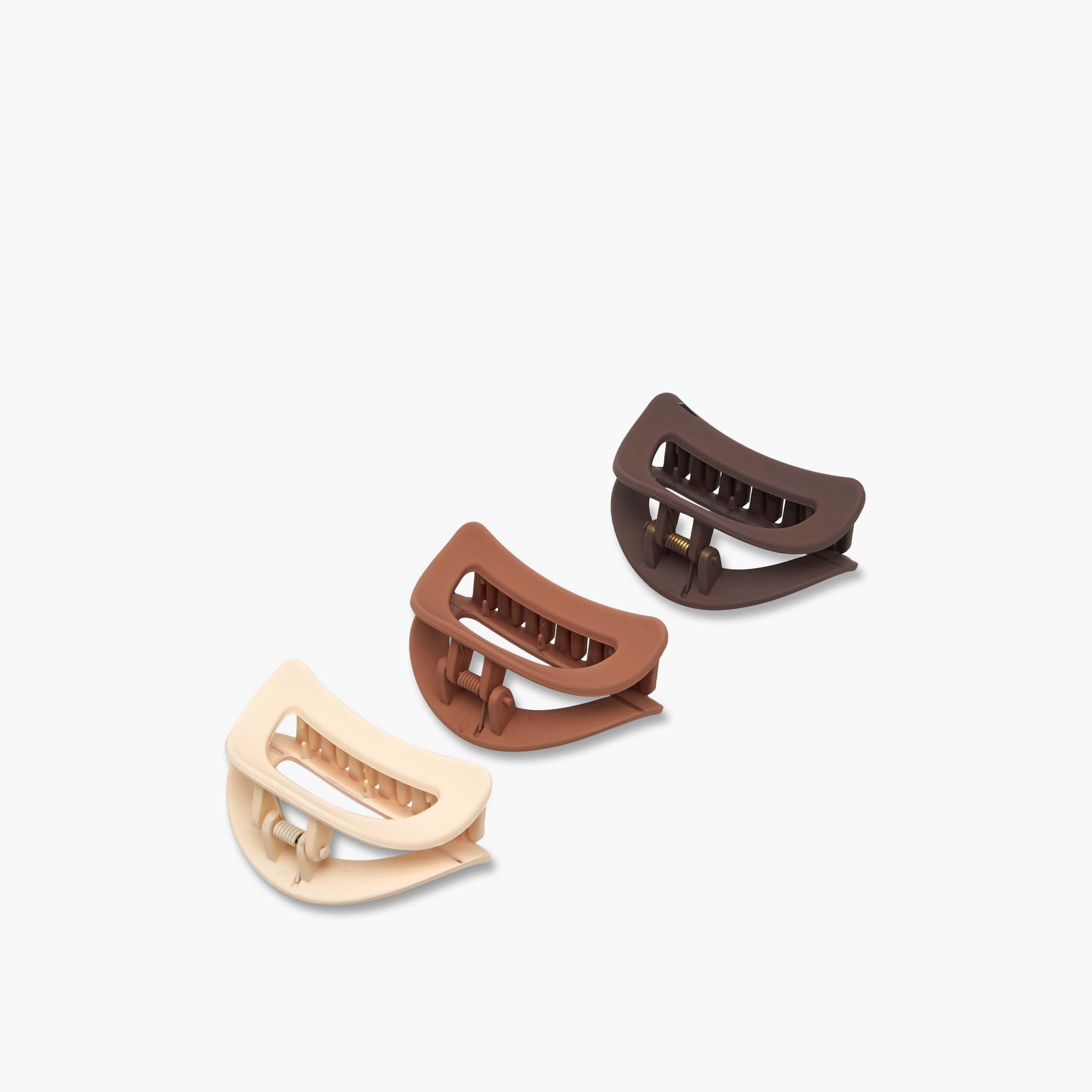 مشابك شعر بتصميم منحني ومفرغ من جلو - عبوة 3 قطع-women-hairaccessories-clamps-image-5